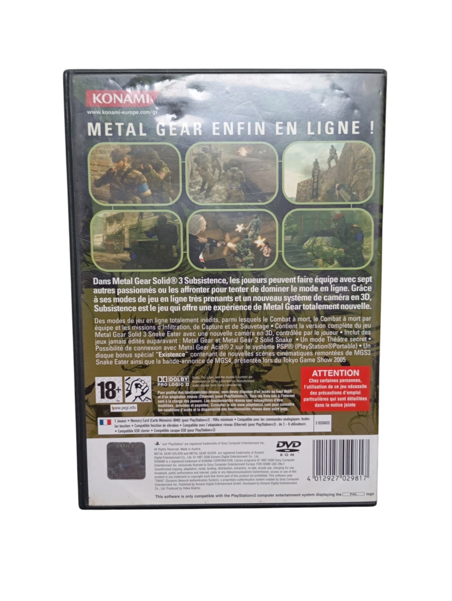 Metal Gear Solid 3: Subsistence – PlayStation 2 (PS2) Complet + Bonus Existence
