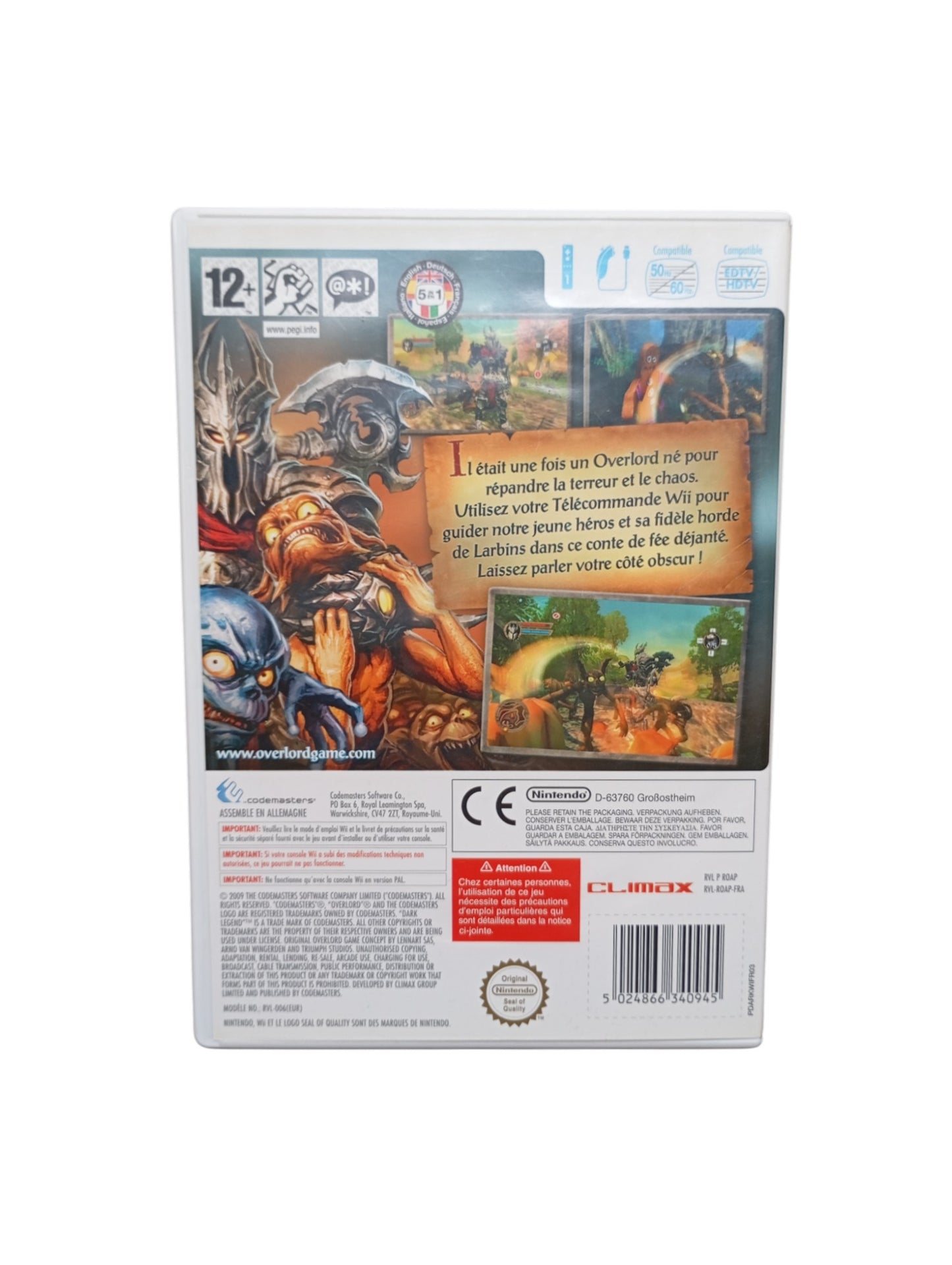 Overlord: Dark Legend – Nintendo Wii (Complet)