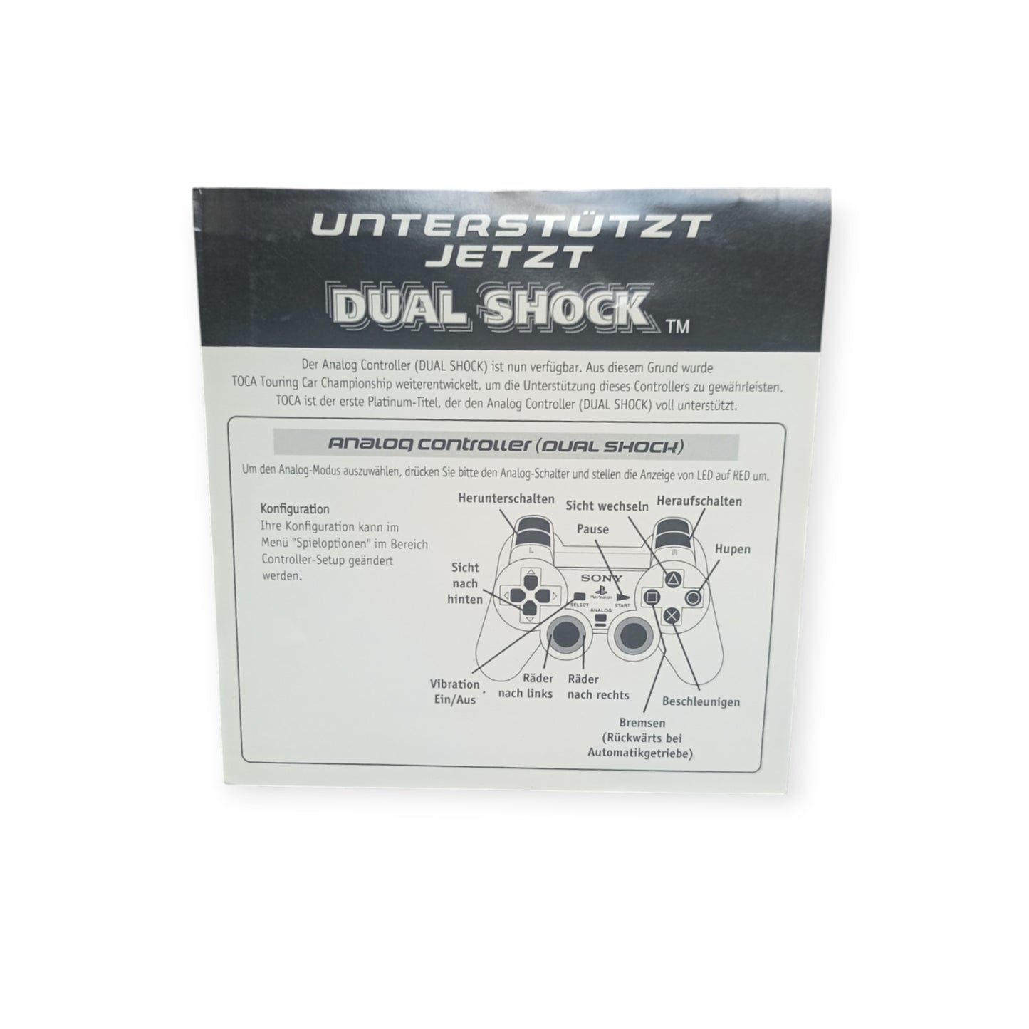 Insert original PlayStation 1 Notice DualShock (Compatibilité TOCA Touring Car Championship – Platinum)