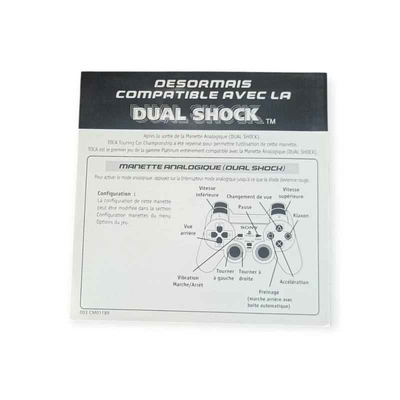 Insert original PlayStation 1 Notice DualShock (Compatibilité TOCA Touring Car Championship – Platinum)