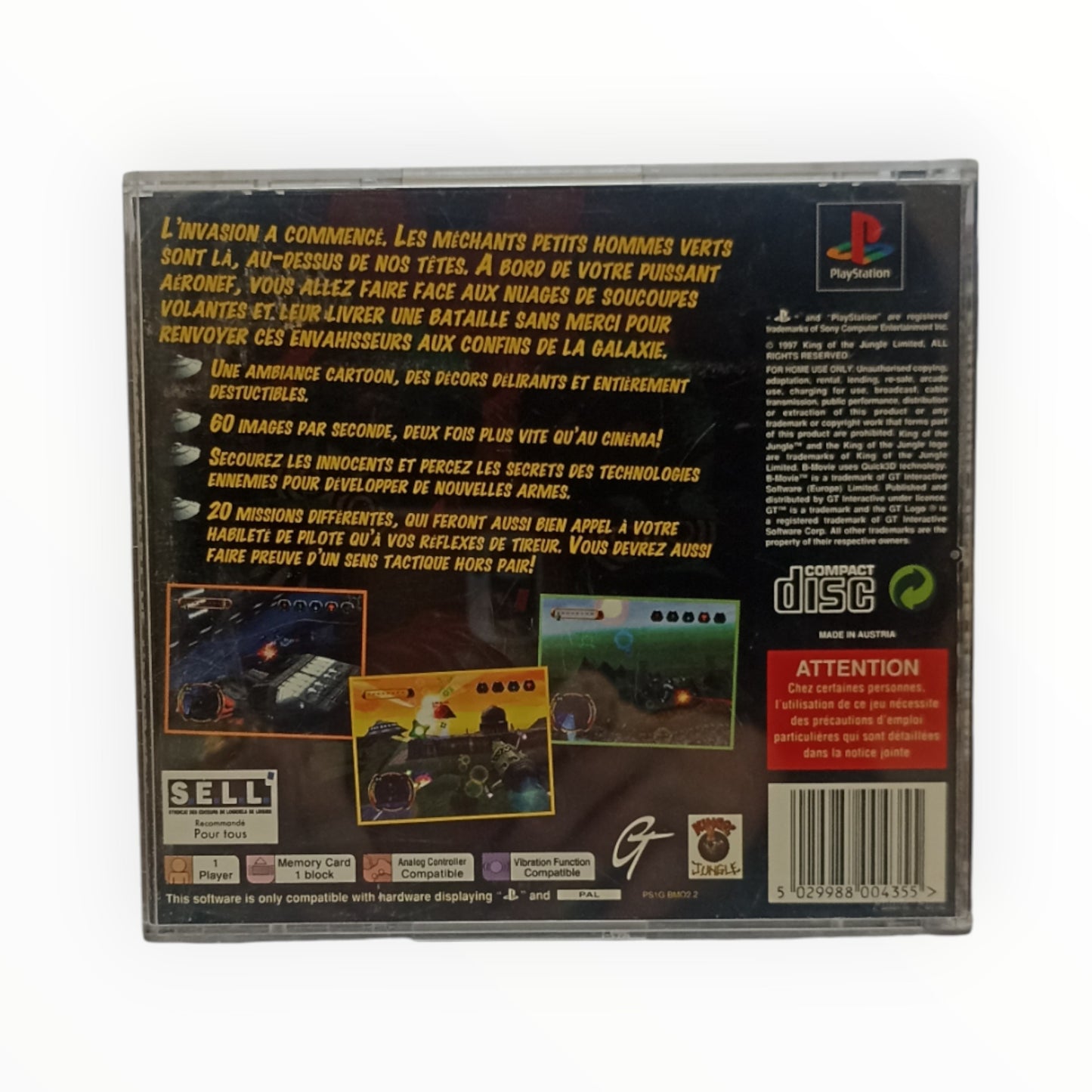 L’Invasion vient de l’espace – PlayStation 1 – Complet avec notice