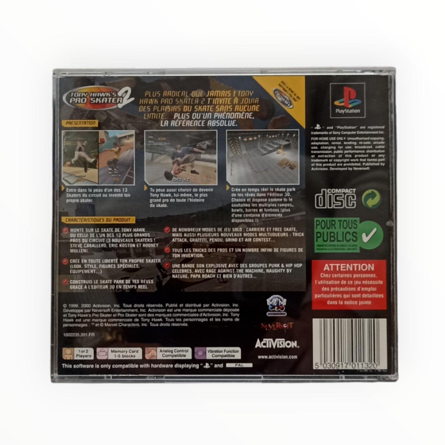 Tony Hawk’s Pro Skater 2 – PlayStation 1 (Complet)