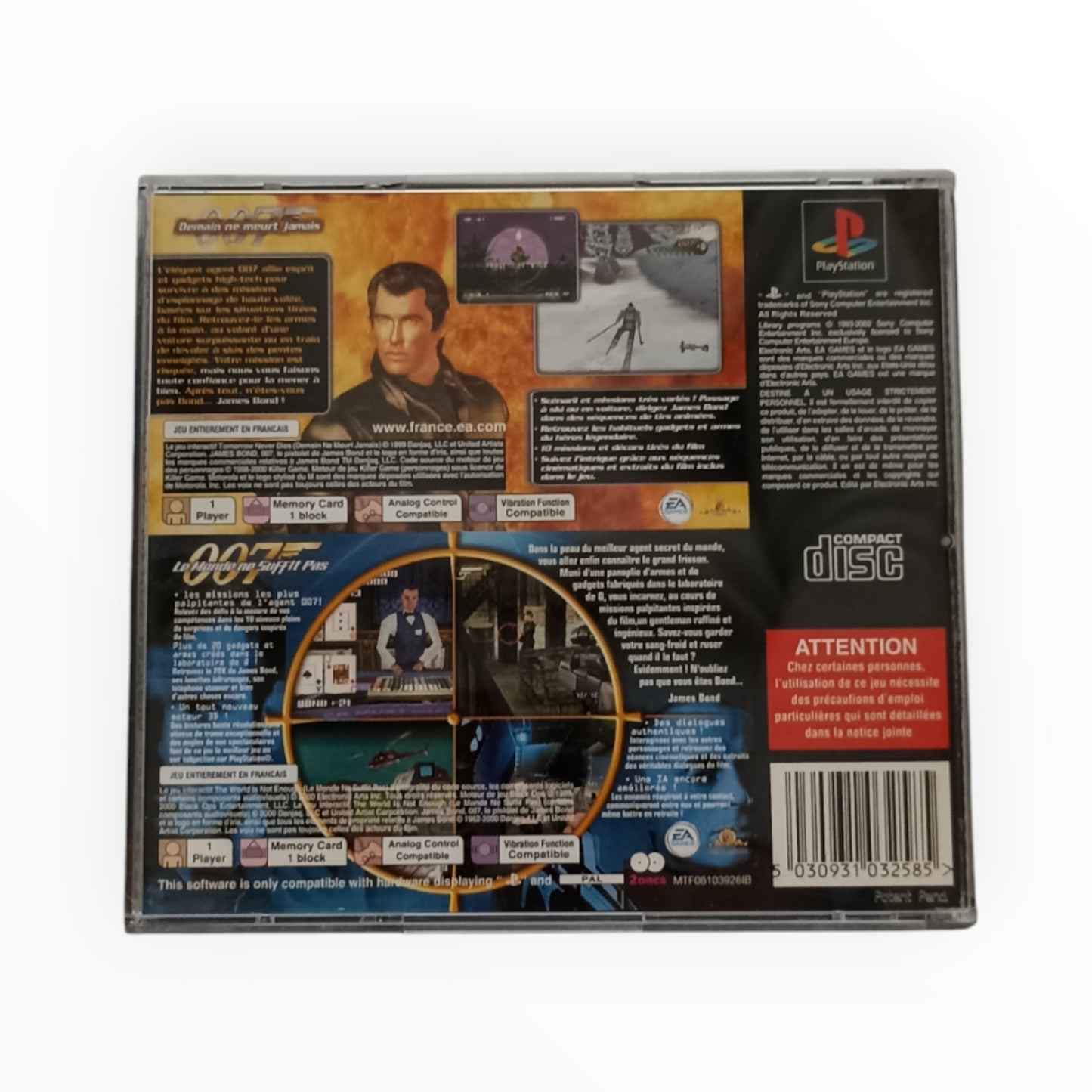 James Bond 007 – Demain ne meurt jamais & Le Monde ne suffit pas (2 Jeux) – PlayStation 1