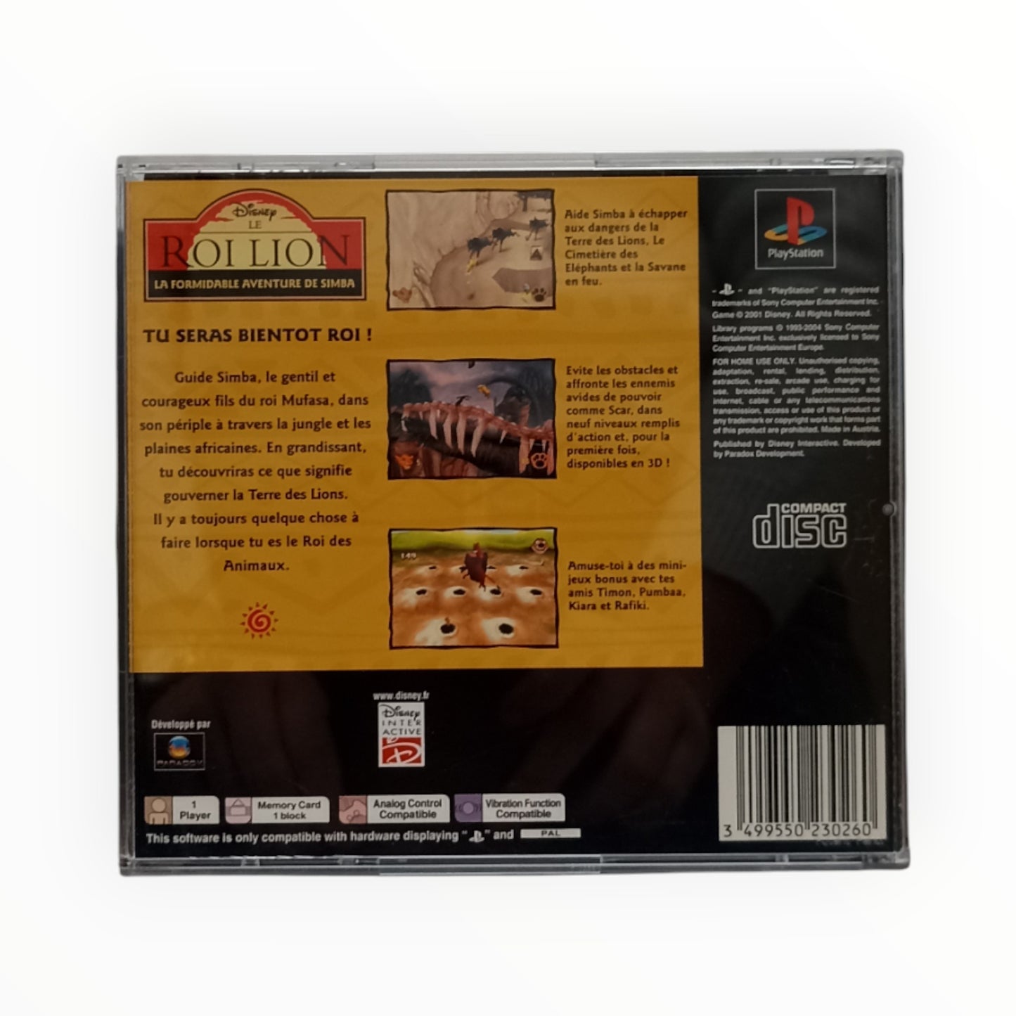 Le Roi Lion : La Formidable Aventure de Simba – PlayStation 1 (Complet)