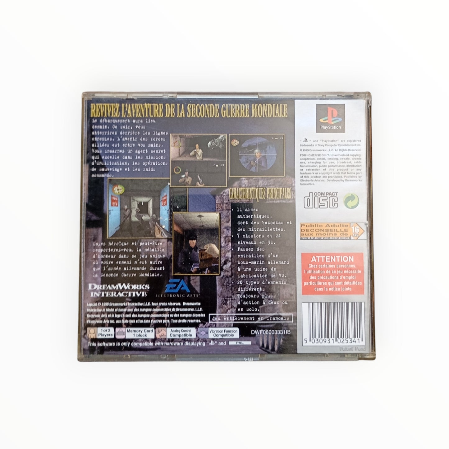 Medal of Honor – PlayStation 1 (Platinum / Complet)