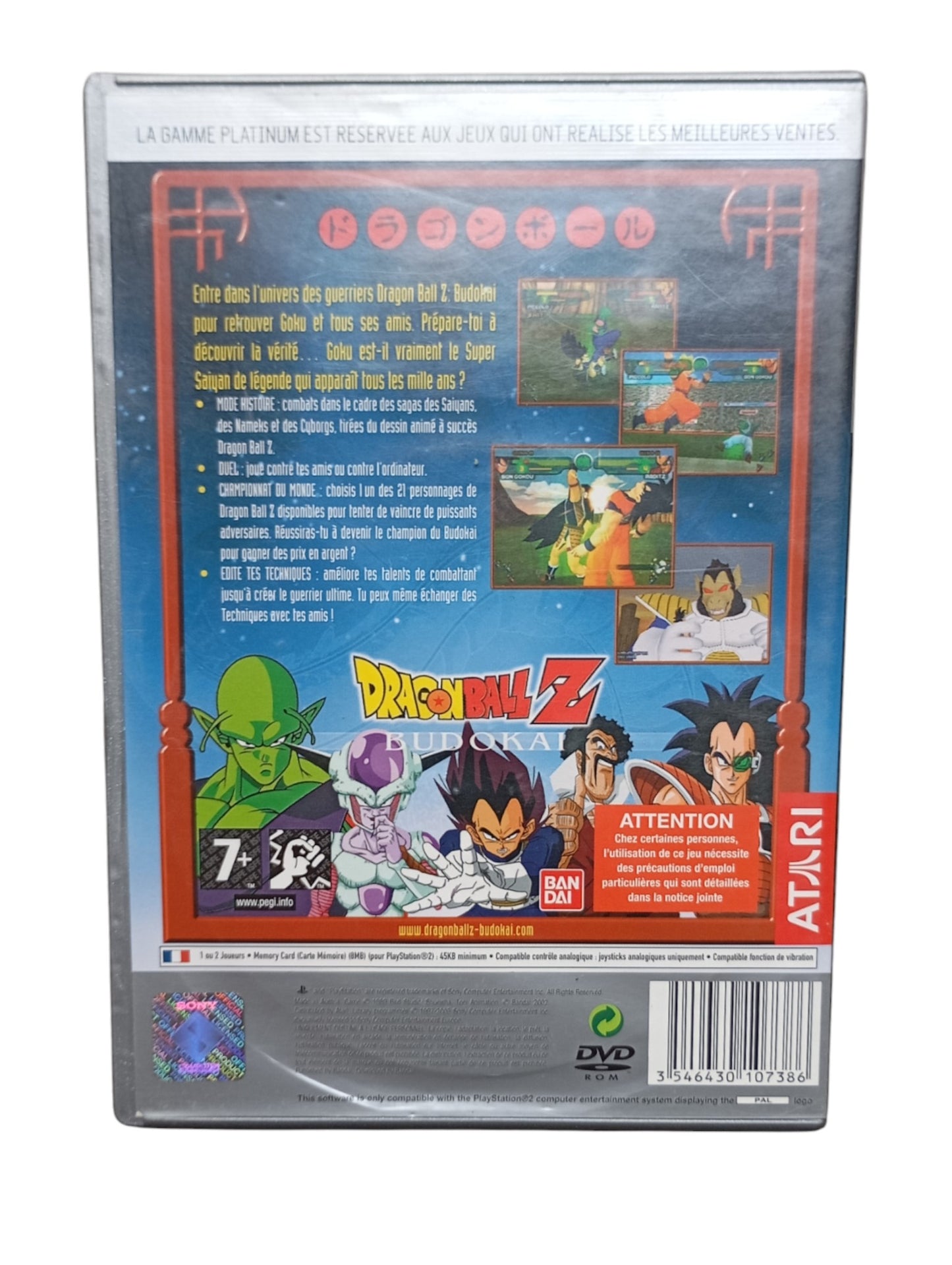 Dragon Ball Z : Budokai Playstation 2 (PS2) Version platinium