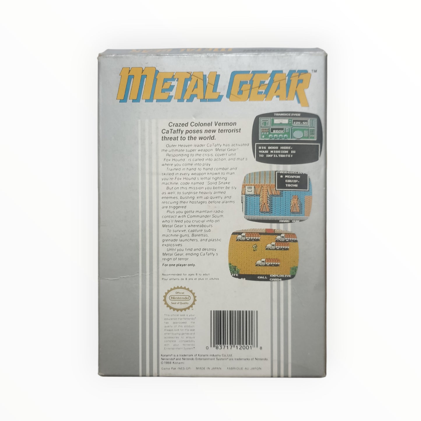 metal gears NES boite seule (UK)