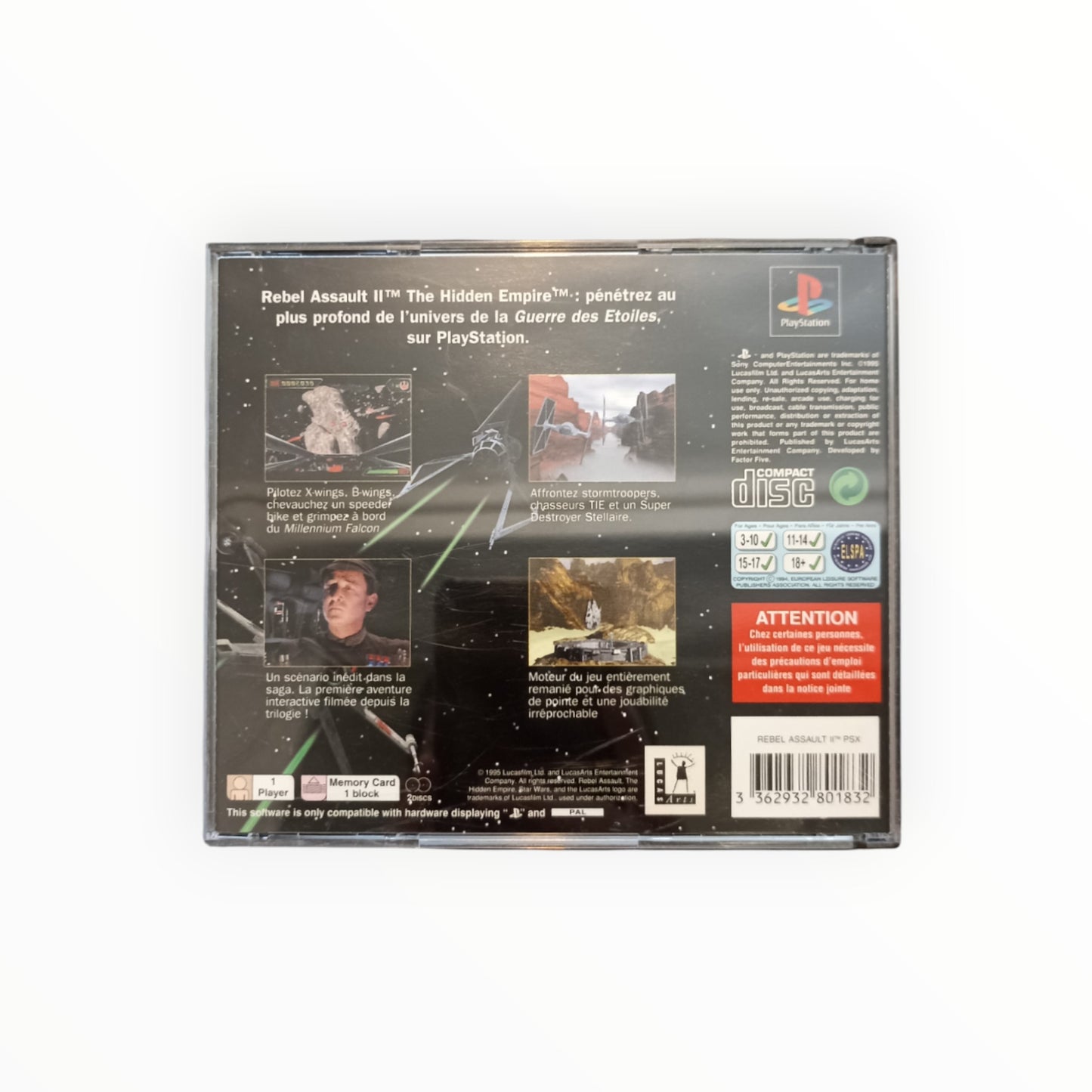 STAR WARS REBEL ASSAULT II playstation 1 (PS1)