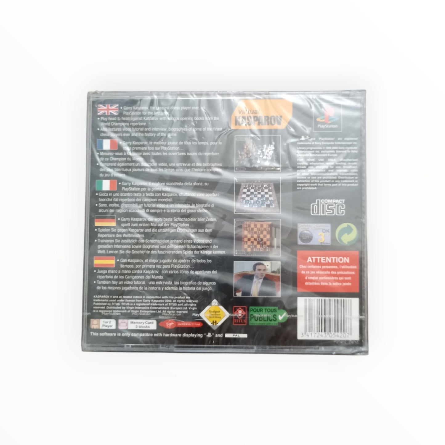 VIRTUAL KASPAROV playstation 1 (PS1) neuf sous blister