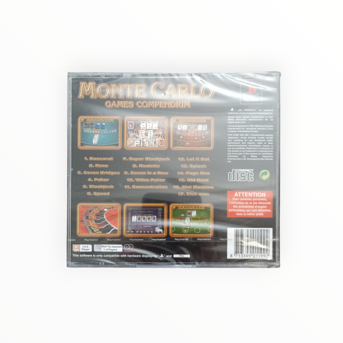 MONTECARLO GAMES COMPENDIUM playstation 1 (PS1) neuf sous blister
