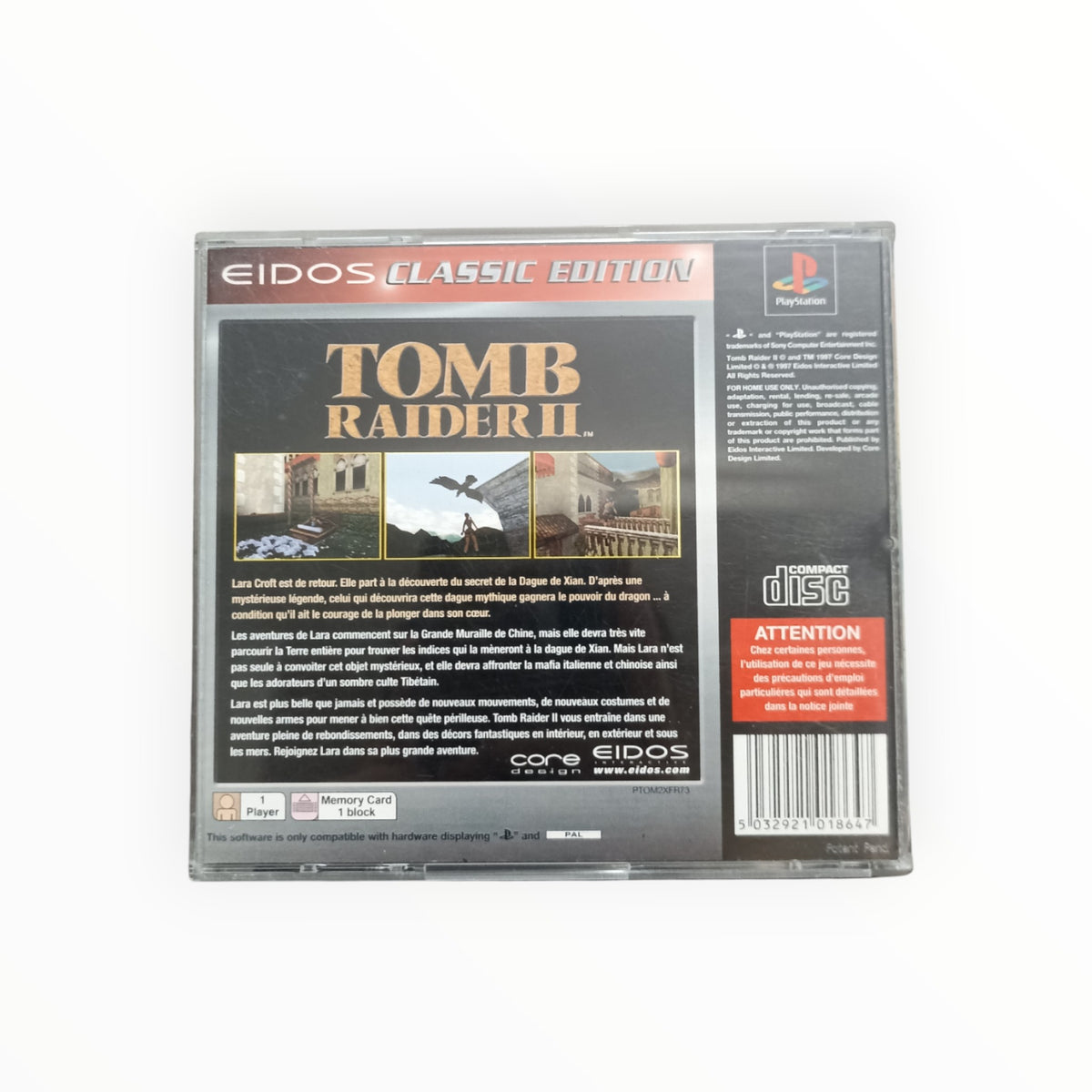 TOMB RAIDER 2 playstation 1 (PS1) Version Eidos