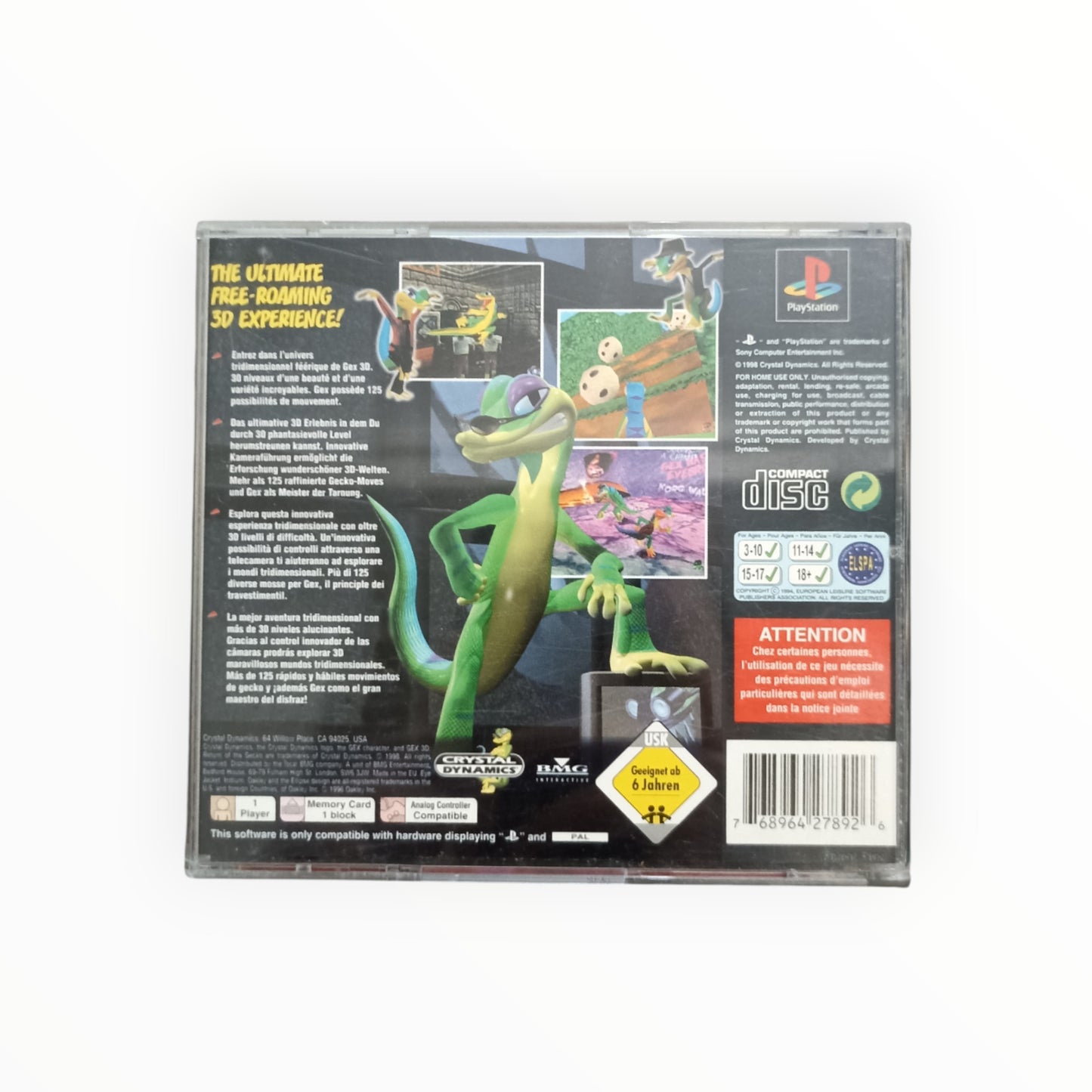 GEX 3D RETURN OF THE GECKO playstation 1 (PS1)