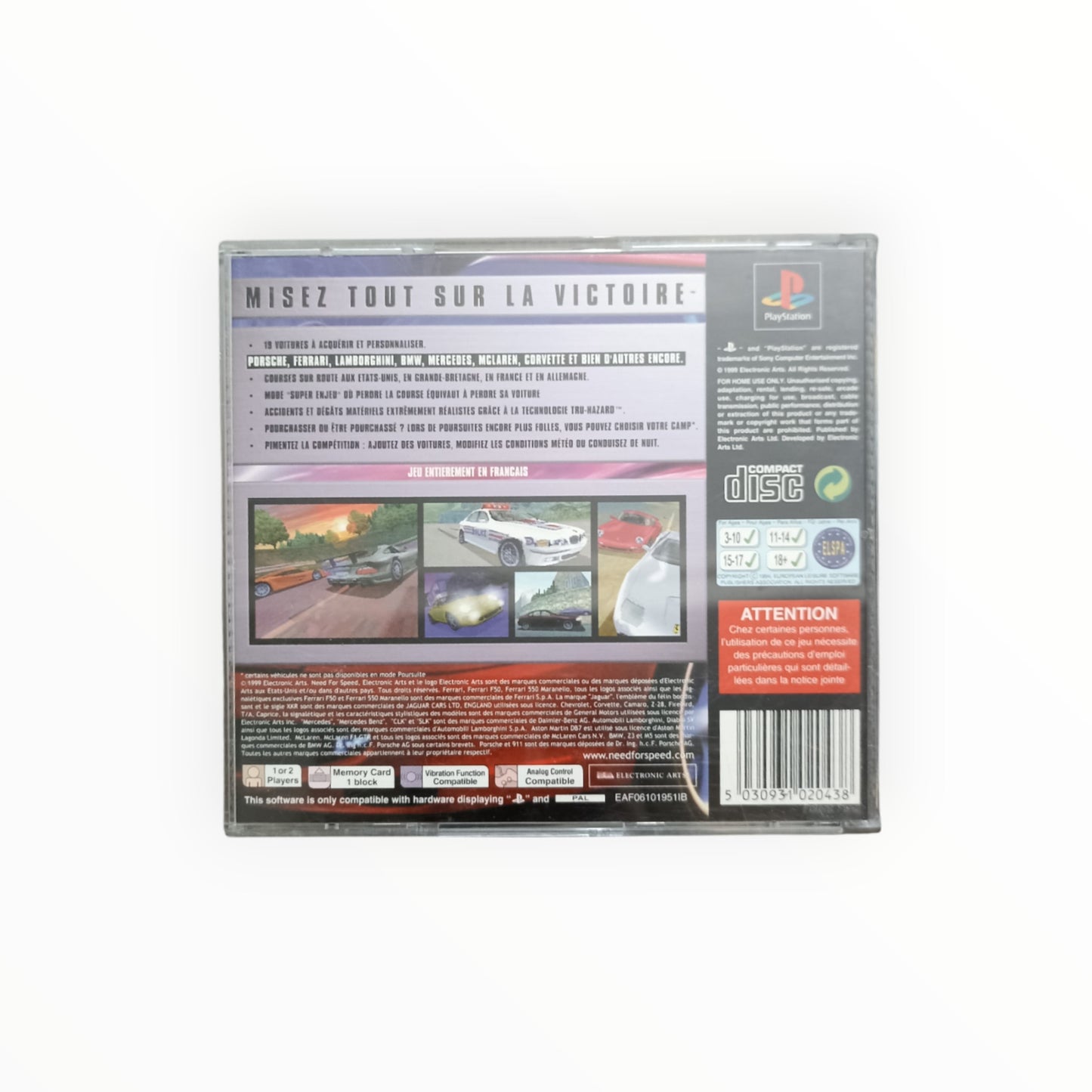 NEED FOR SPEED CONDUITE EN ETAT DE LIBERTE playstation 1 (PS1)