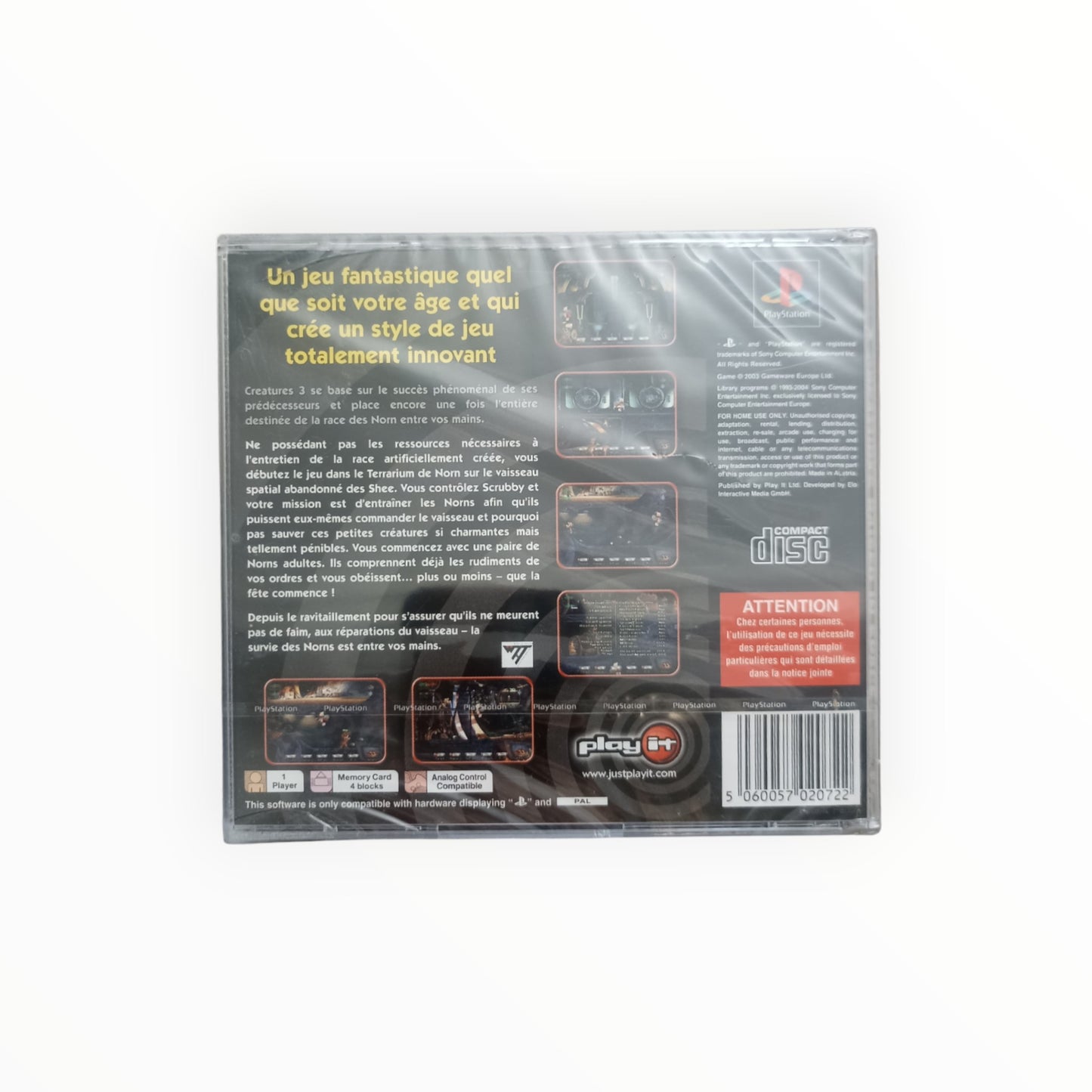 CREATURES RAISED IN SPACE playstation 1 (PS1) neuf sous blister