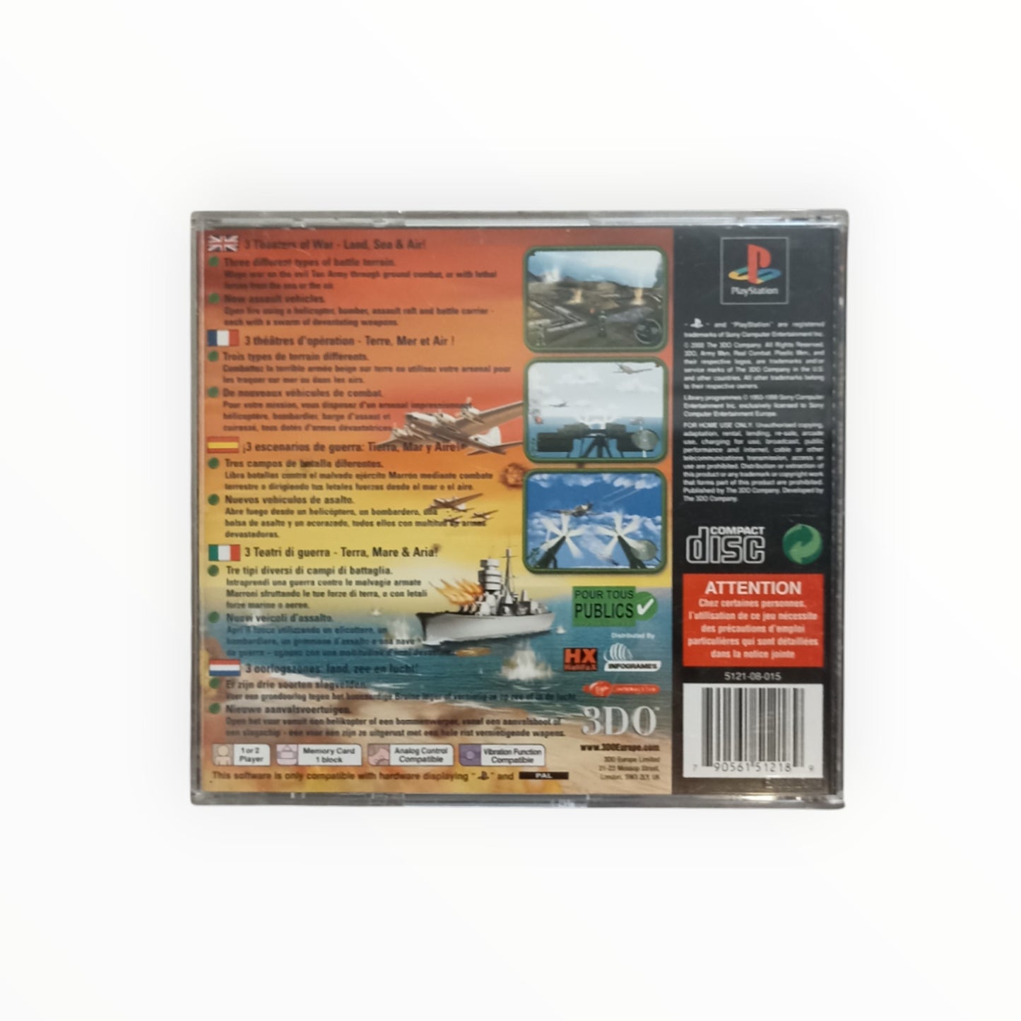 ARMY MEN LAND,SEA,AIR playstation 1 (PS1)