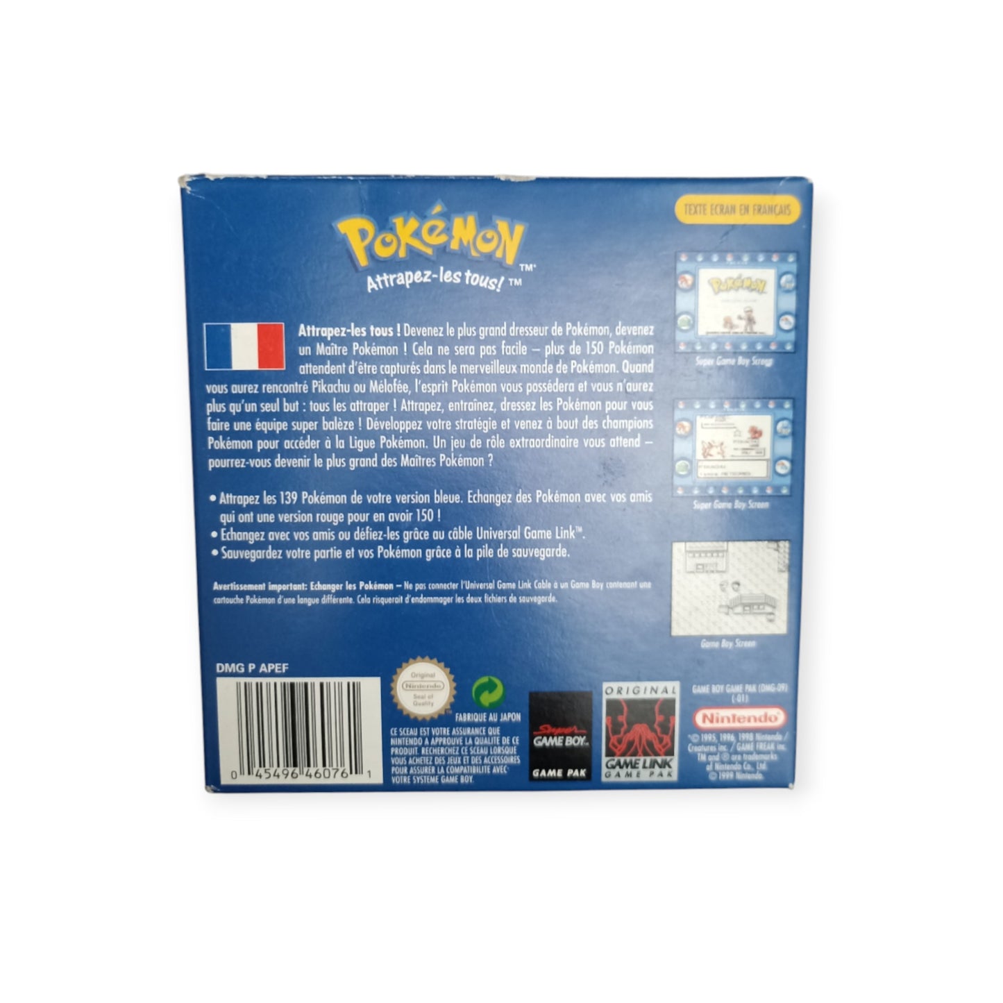 Pokémon Bleu Game Boy (GB) en boîte