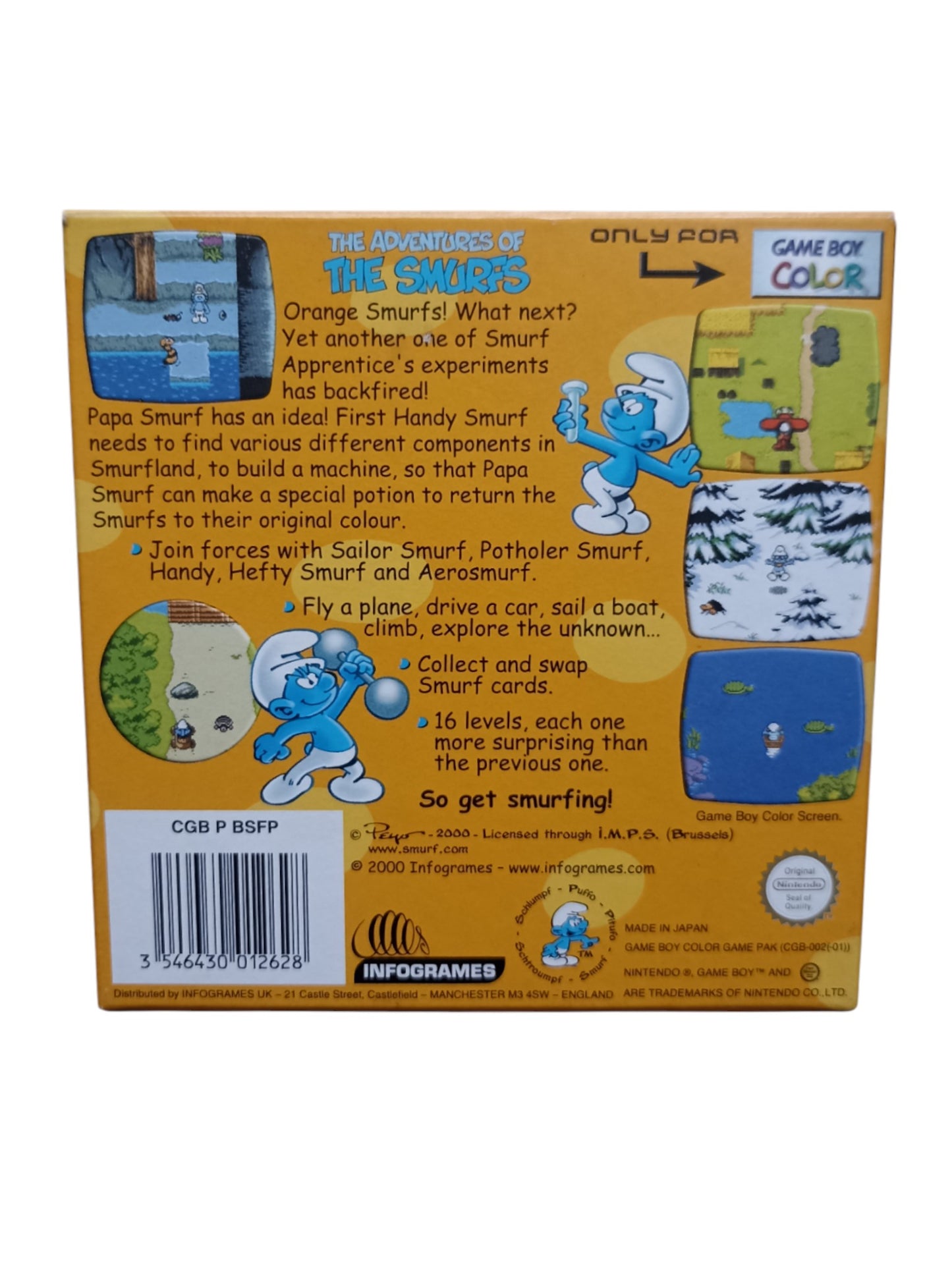 The Smurfs' Mission Nintendo Game Boy Color (GBC) Version EUR-UKV