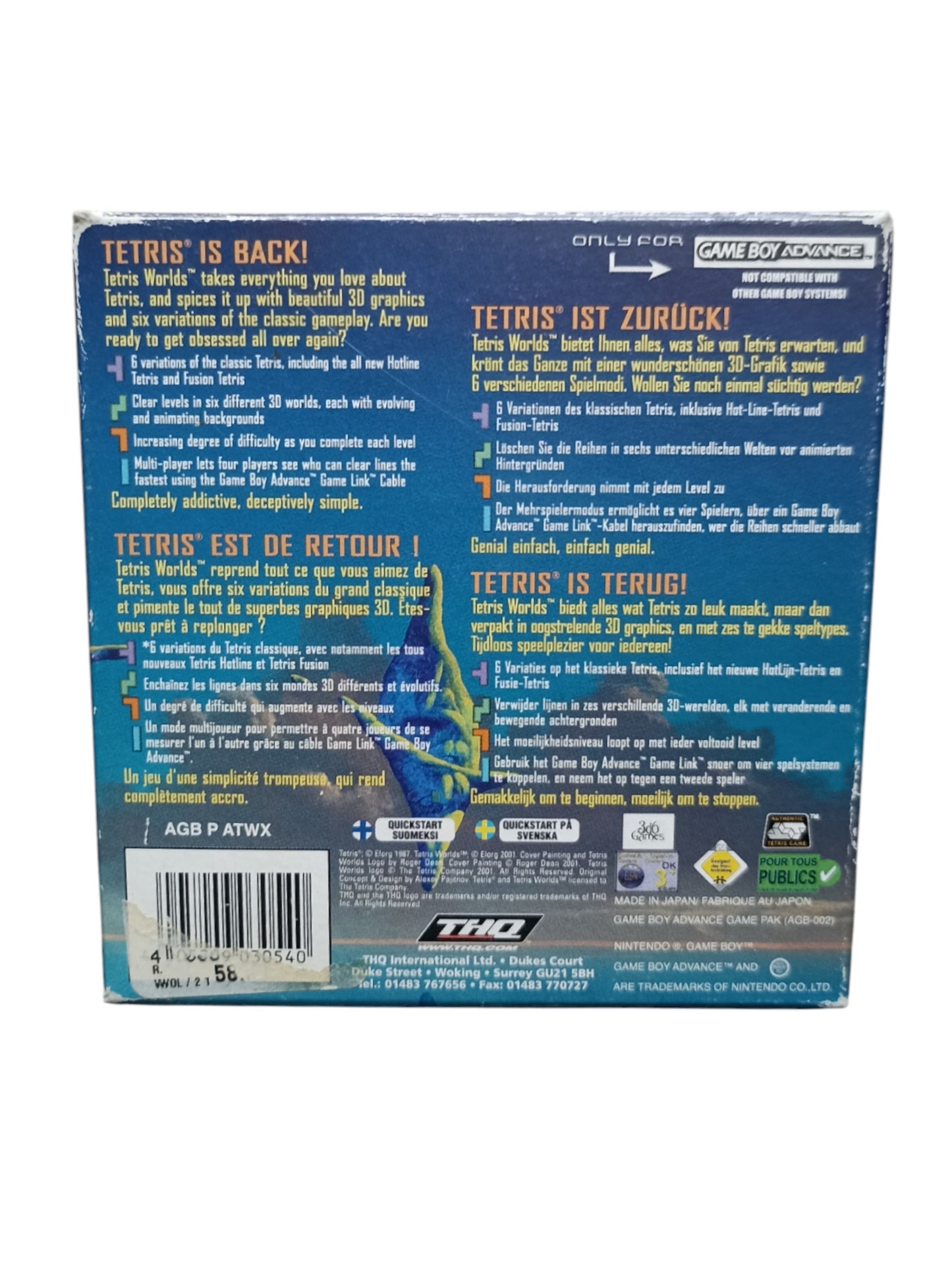 tetris world Game Boy Advance (GBA) FRA Complet