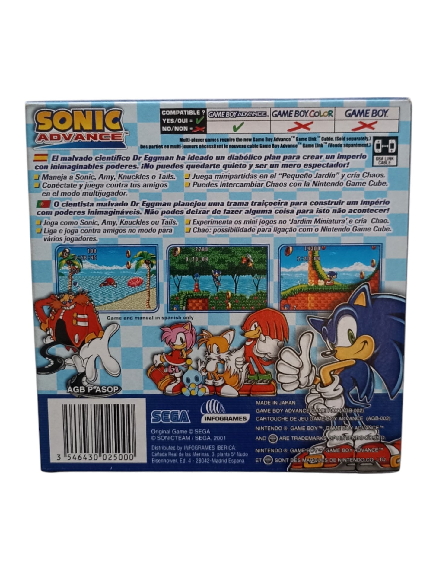 Sonic Advance Game Boy Advance (GBA) Version EUR-ESP