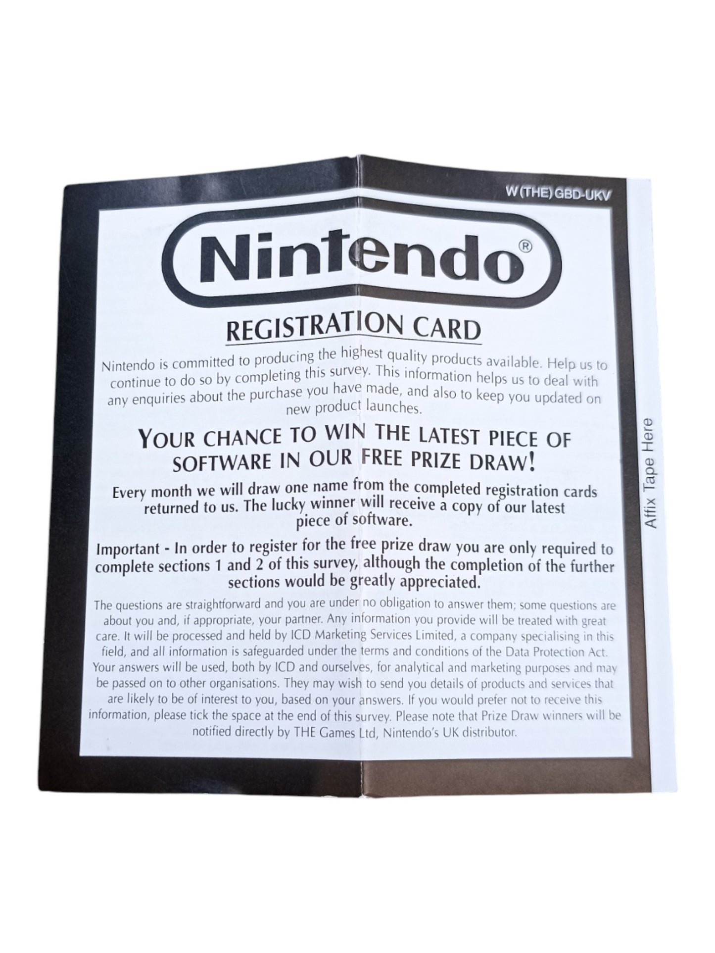 Caméra Game Boy (GB) Version EUR-UK