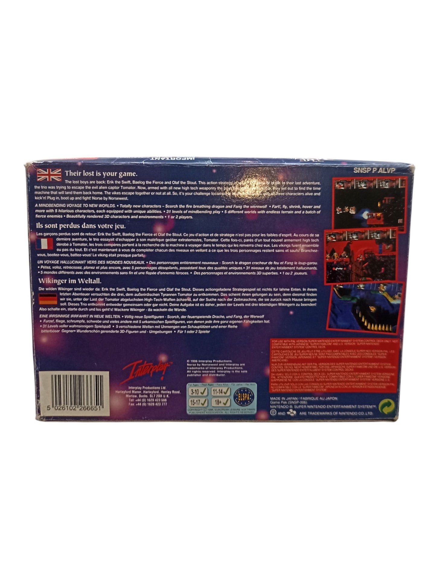 The Lost Vikings II Super Nintendo (SNES) Complet FRA