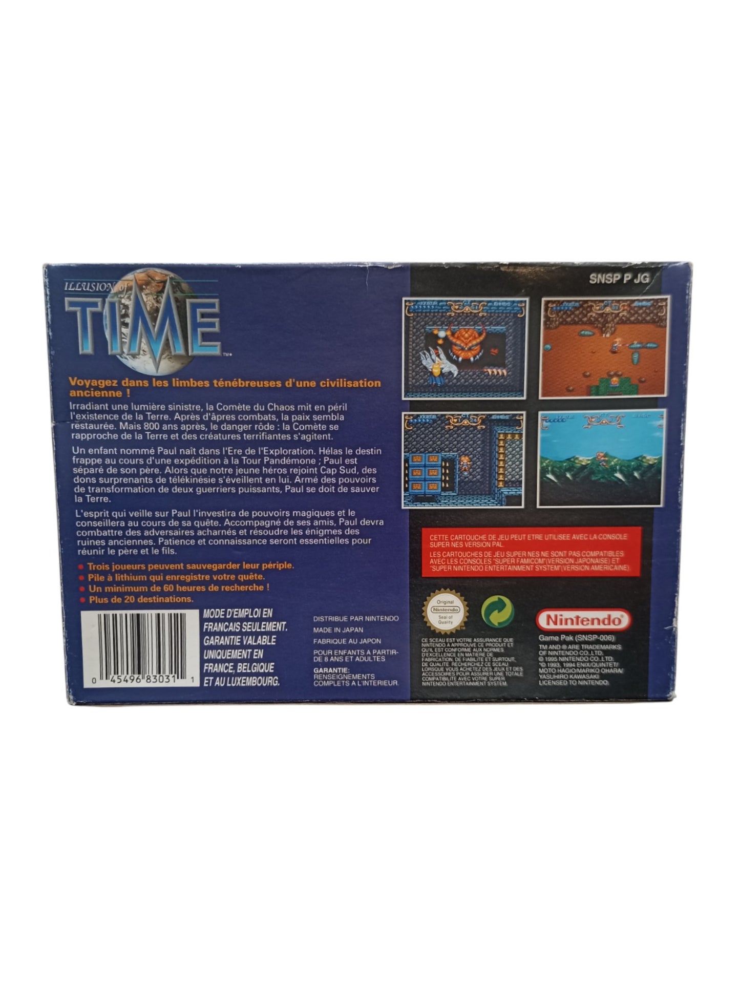 Illusion Of Time Super Nintendo (SNES) FRA