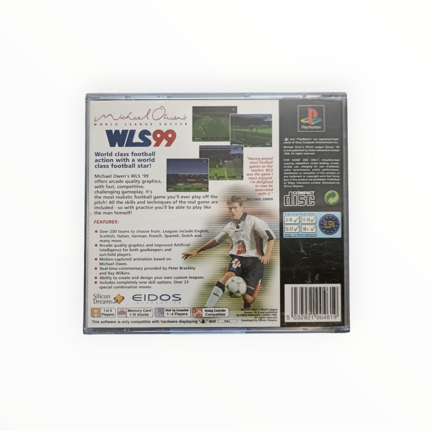 MICHAEL OWEN’S WLS 99 playstation 1 (PS1)