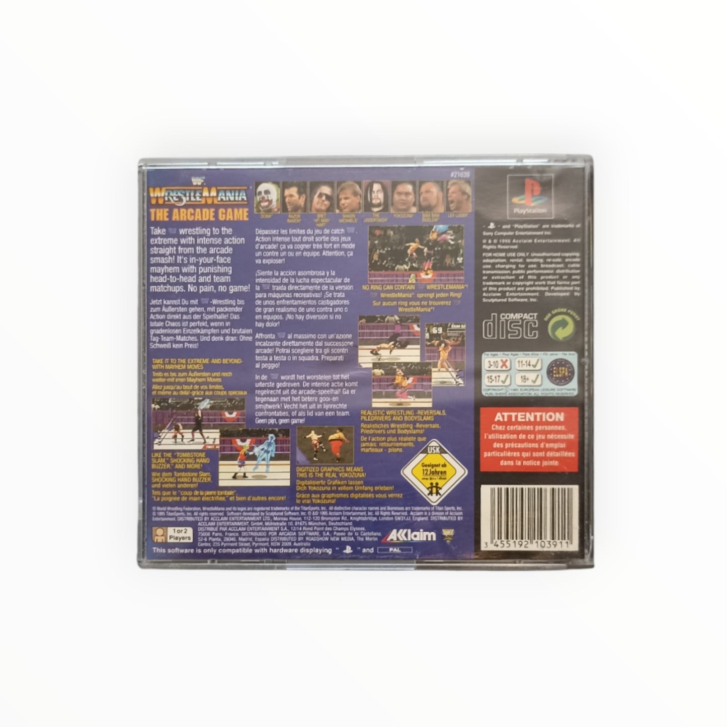 WWF WRESTLEMANIA THE ARCADE GAME playstation 1 (PS1)