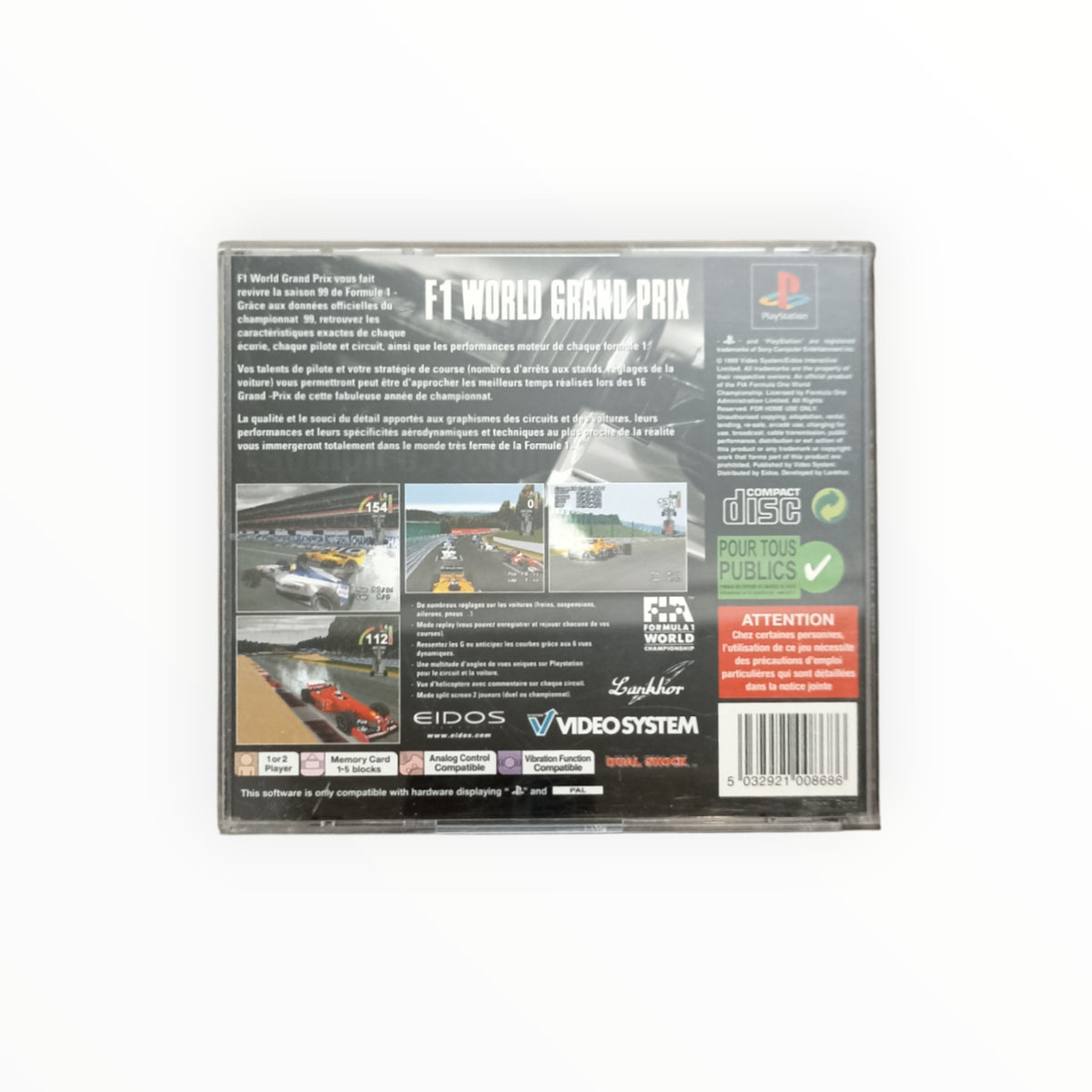 F1 WORLD GRAND PRIX playstation 1 (PS1)