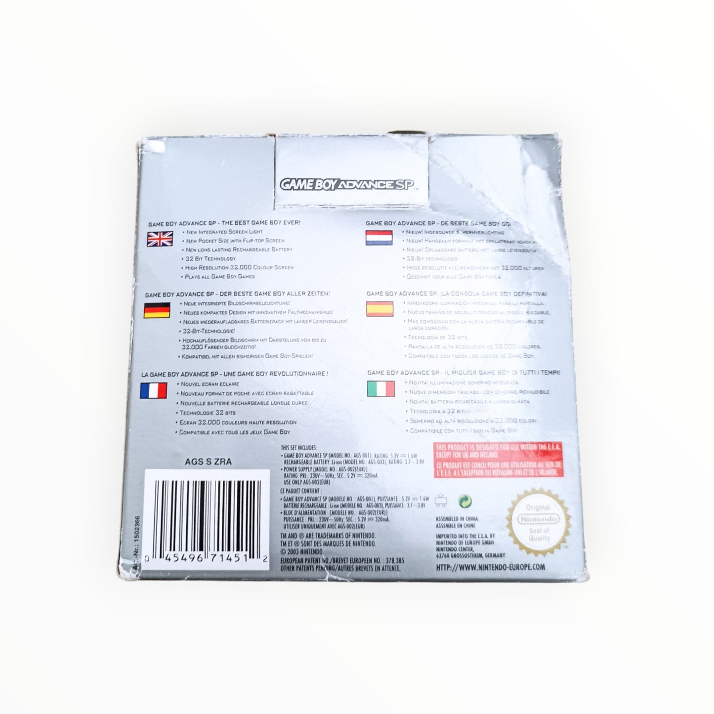 Boite GameBoy Advance édition rouge avec notice et chargeur