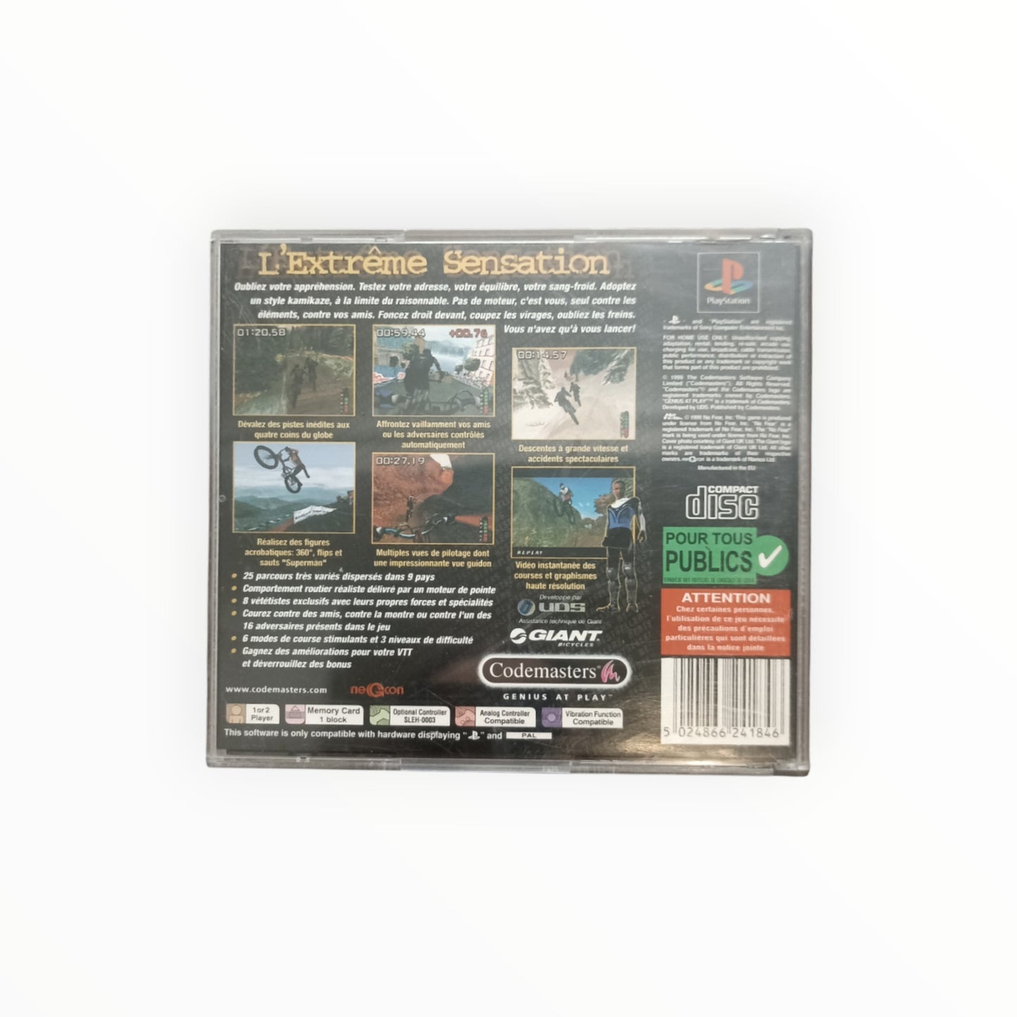 NO FEAR DOWNHILL MOUTAIN BIKING playstation 1 (PS1)