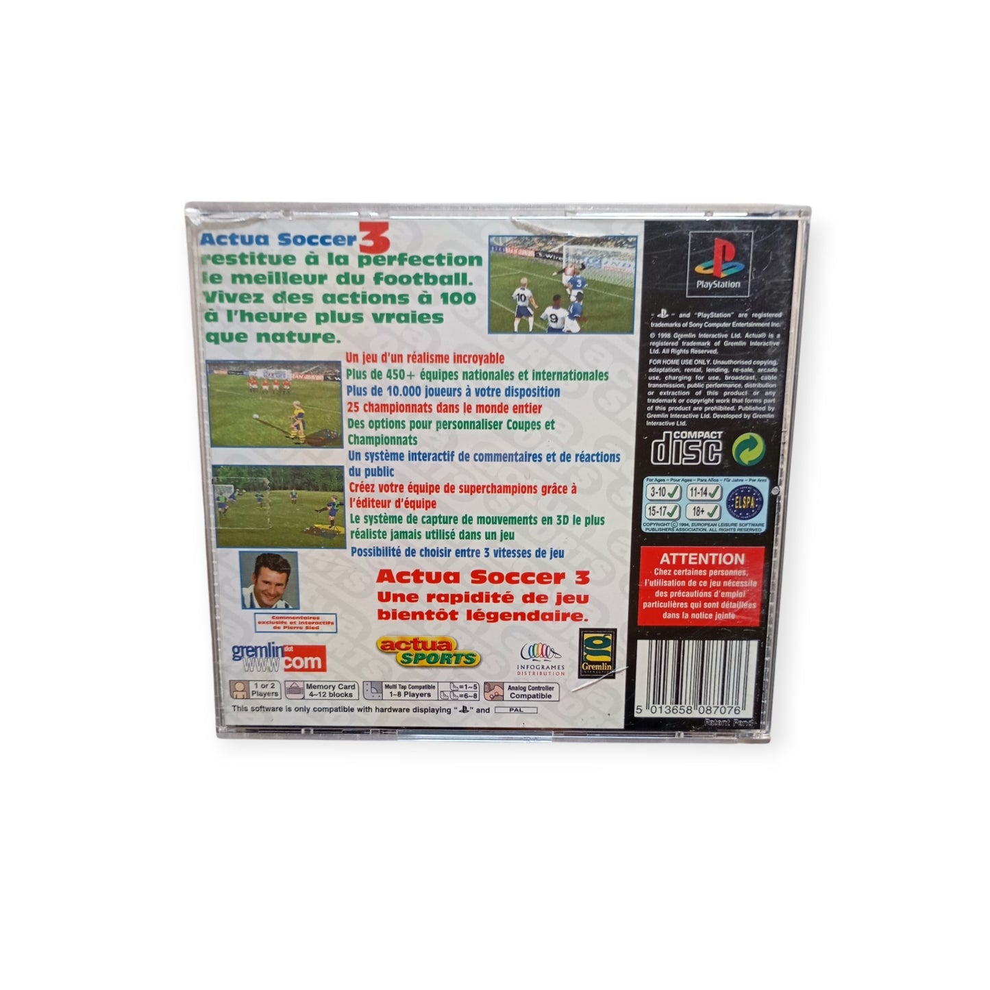 ACTUA SOCCER 3 playstation 1 (PS1)