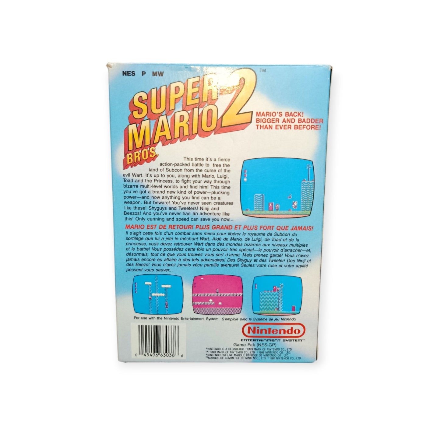 Super Mario Bros. 2 Nintendo NES  Version PAL en boîte