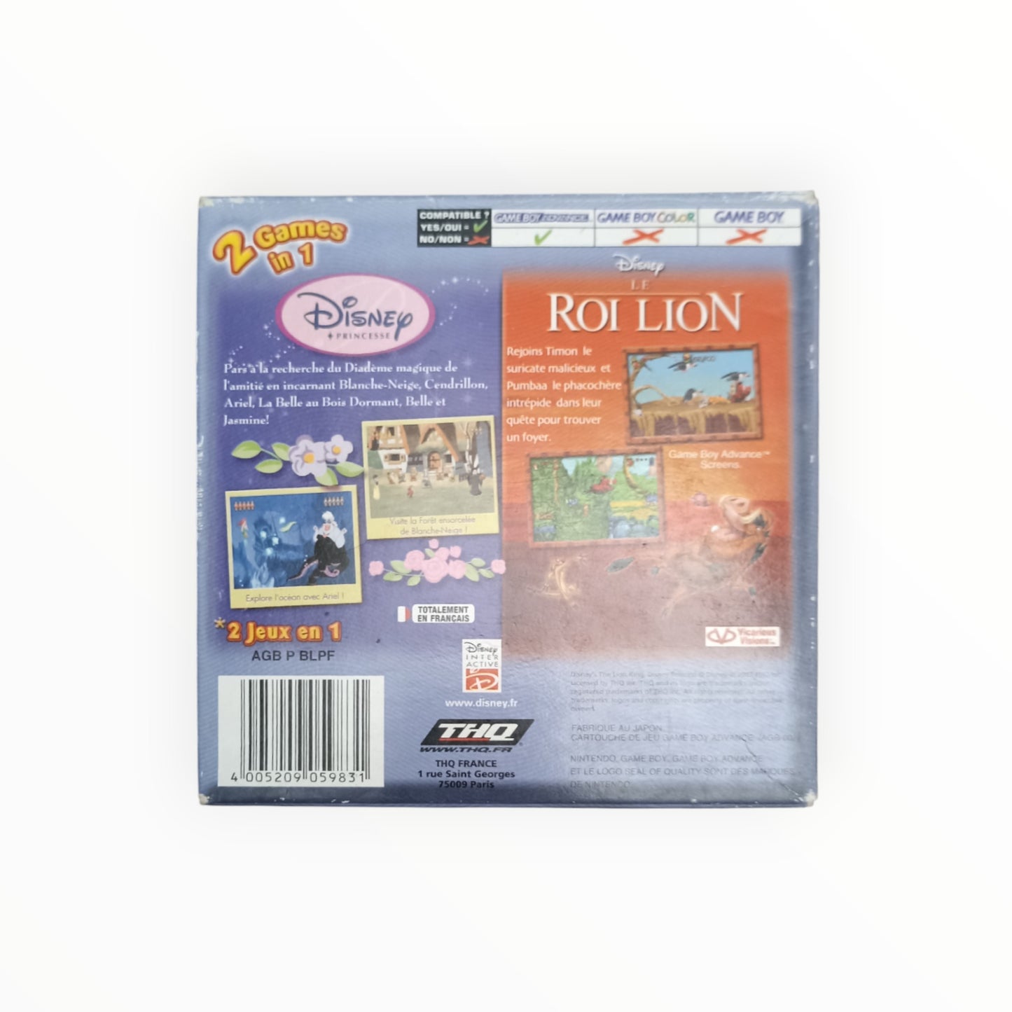 Le roi lion + Disney princess game boy advance