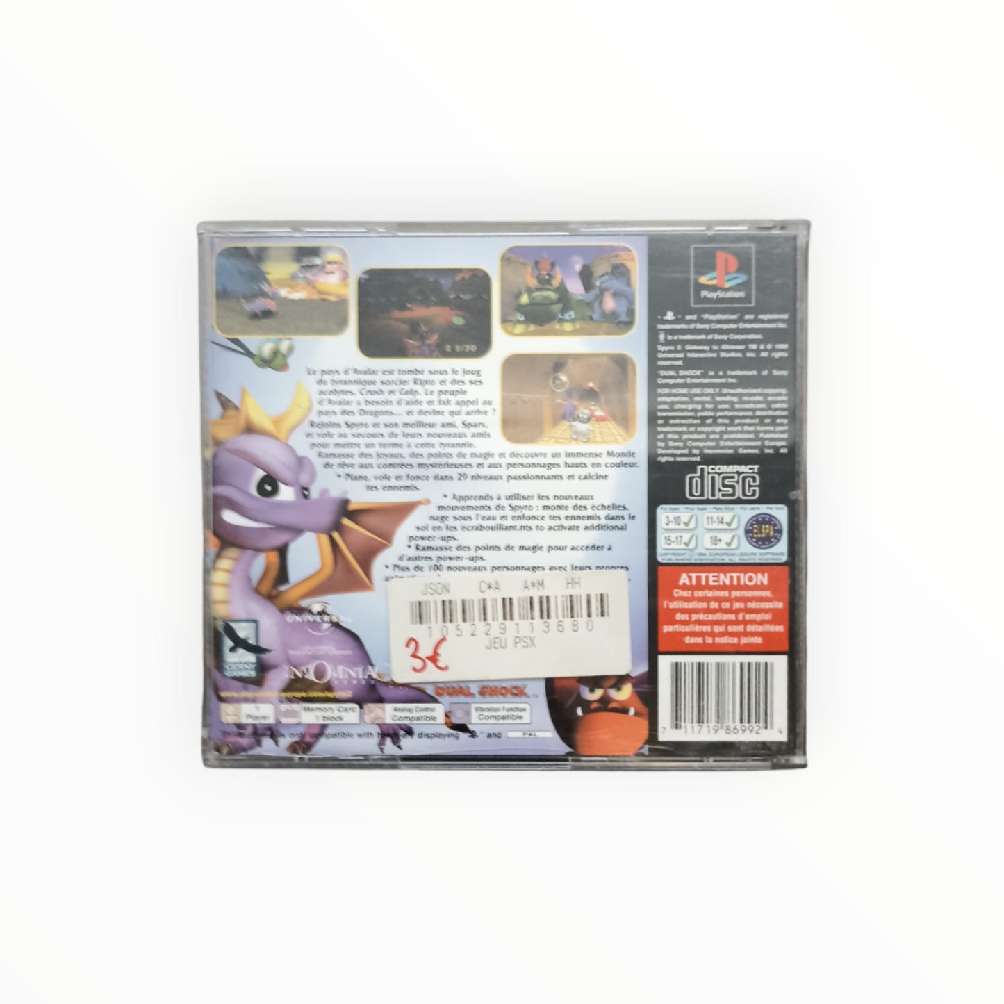 SPYRO 2 GATEWAY TO GLIMMER playstation 1 (PS1)