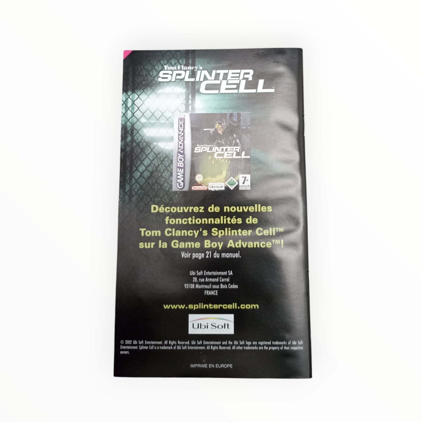 NOTICE tom clancy's splinter cell nintendo gamecube