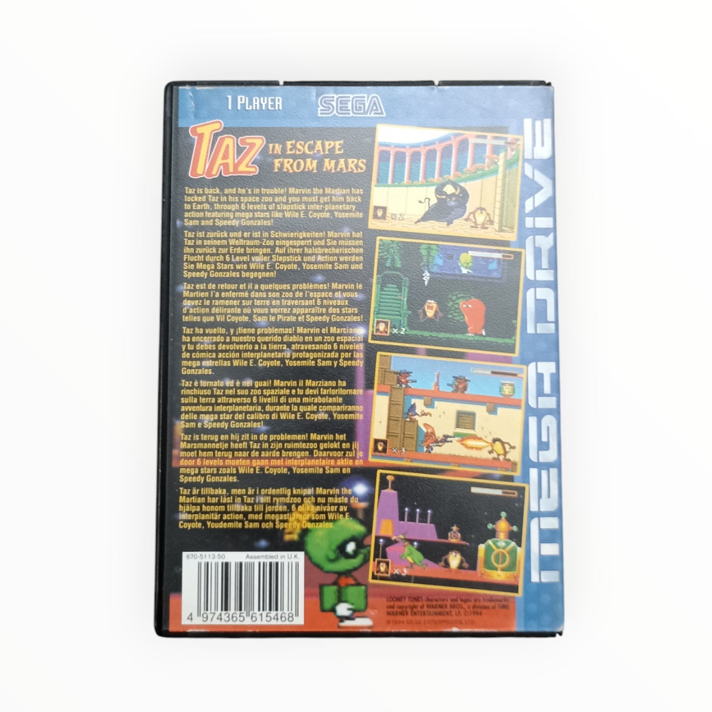 TAZ IN ESCAPE FROM MARS Sega Mega Drive (boite seule)