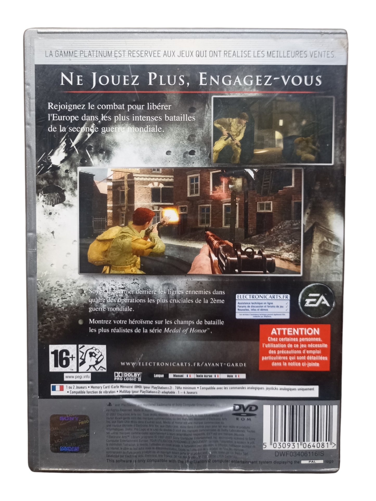 Medal of Honor : Avant-Garde Playstation 2 (PS2) Version Platinum