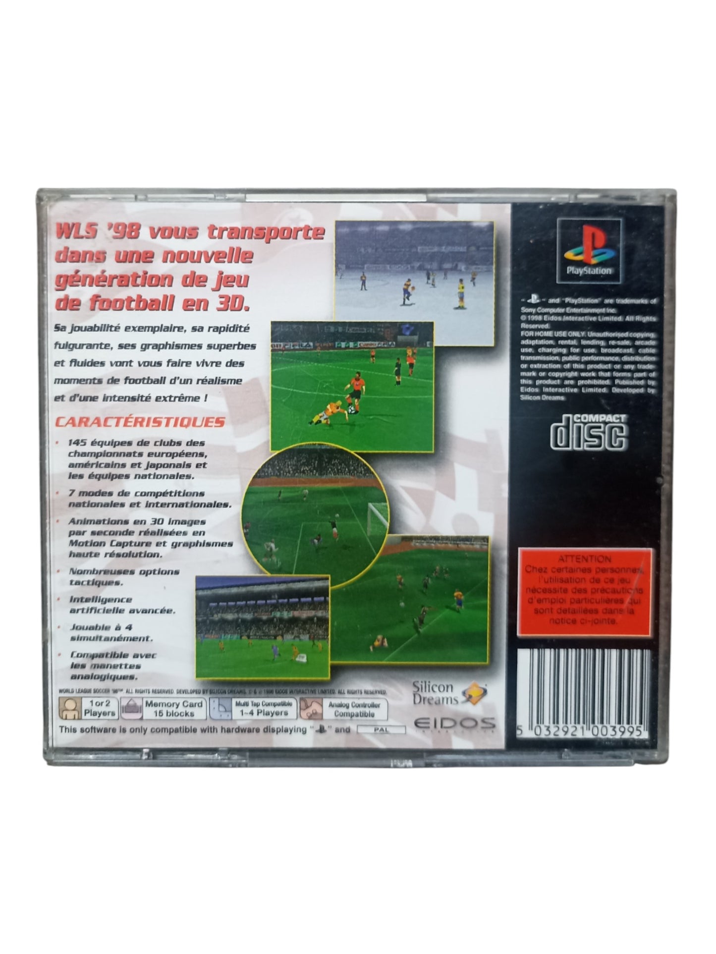World League Soccer WLS '98 Playstation 1 (PS1)