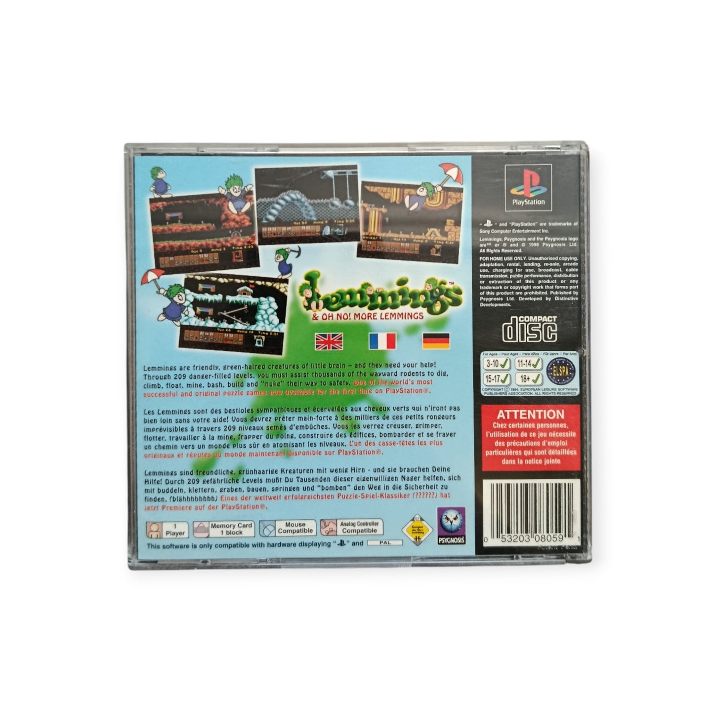 Lemmings Playstation 1 (PS1)