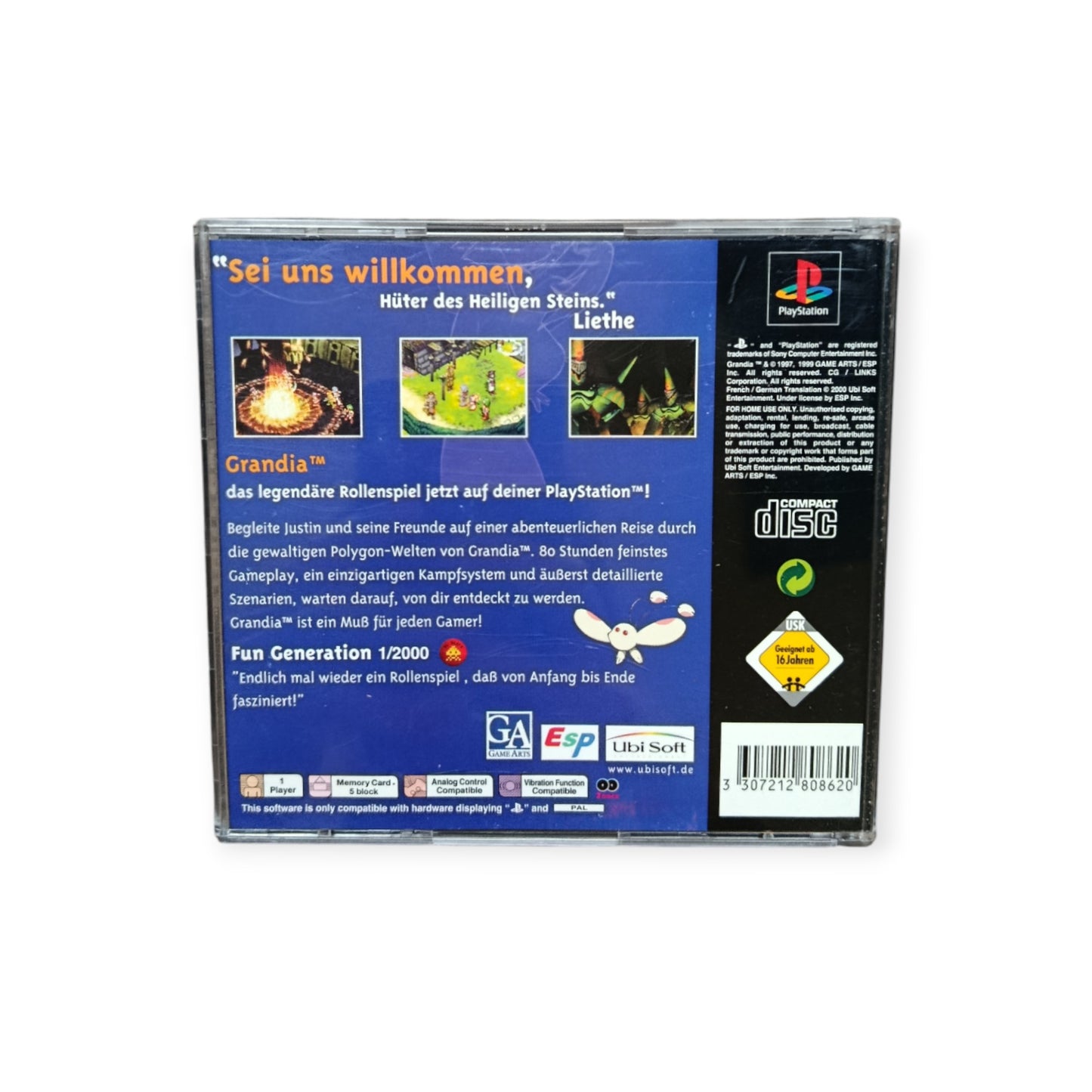 Grandia Version Ubisoft Exclusive Playstation 1 (PS1) Verison USK