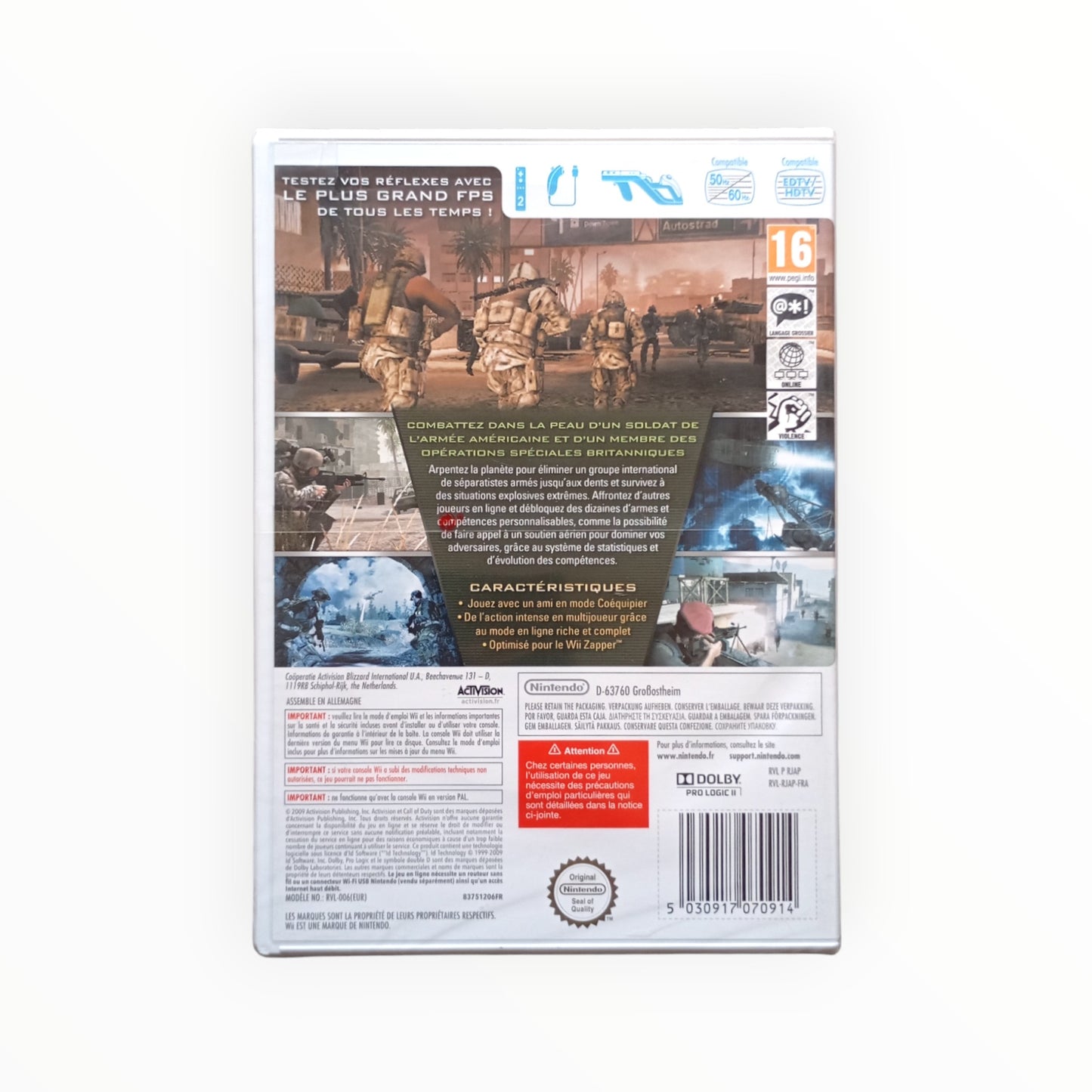 CALL OF DUTY MODERN WARFARE nintendo wii (neuf sous blister)