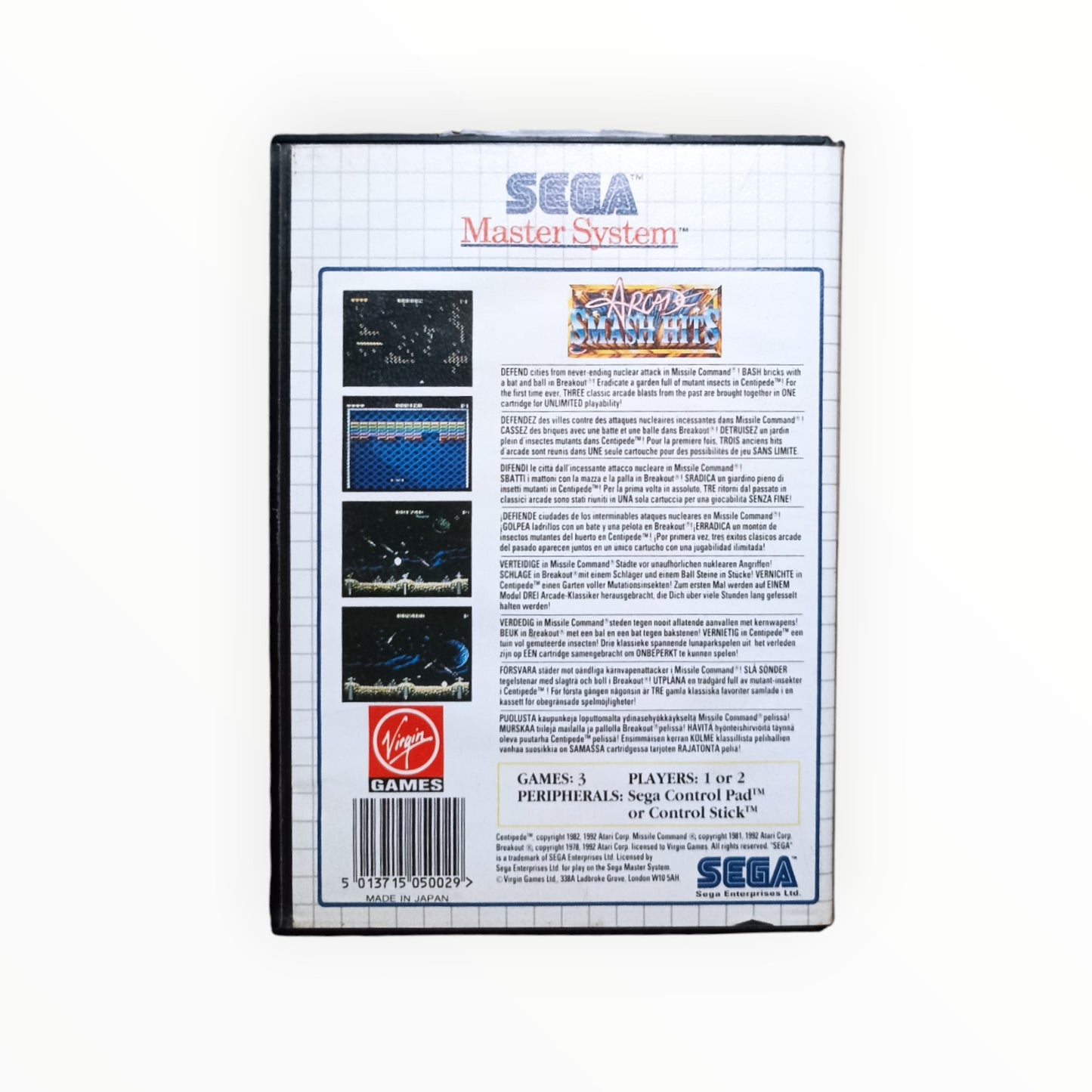 ARCADE SMASH HITS sega master system