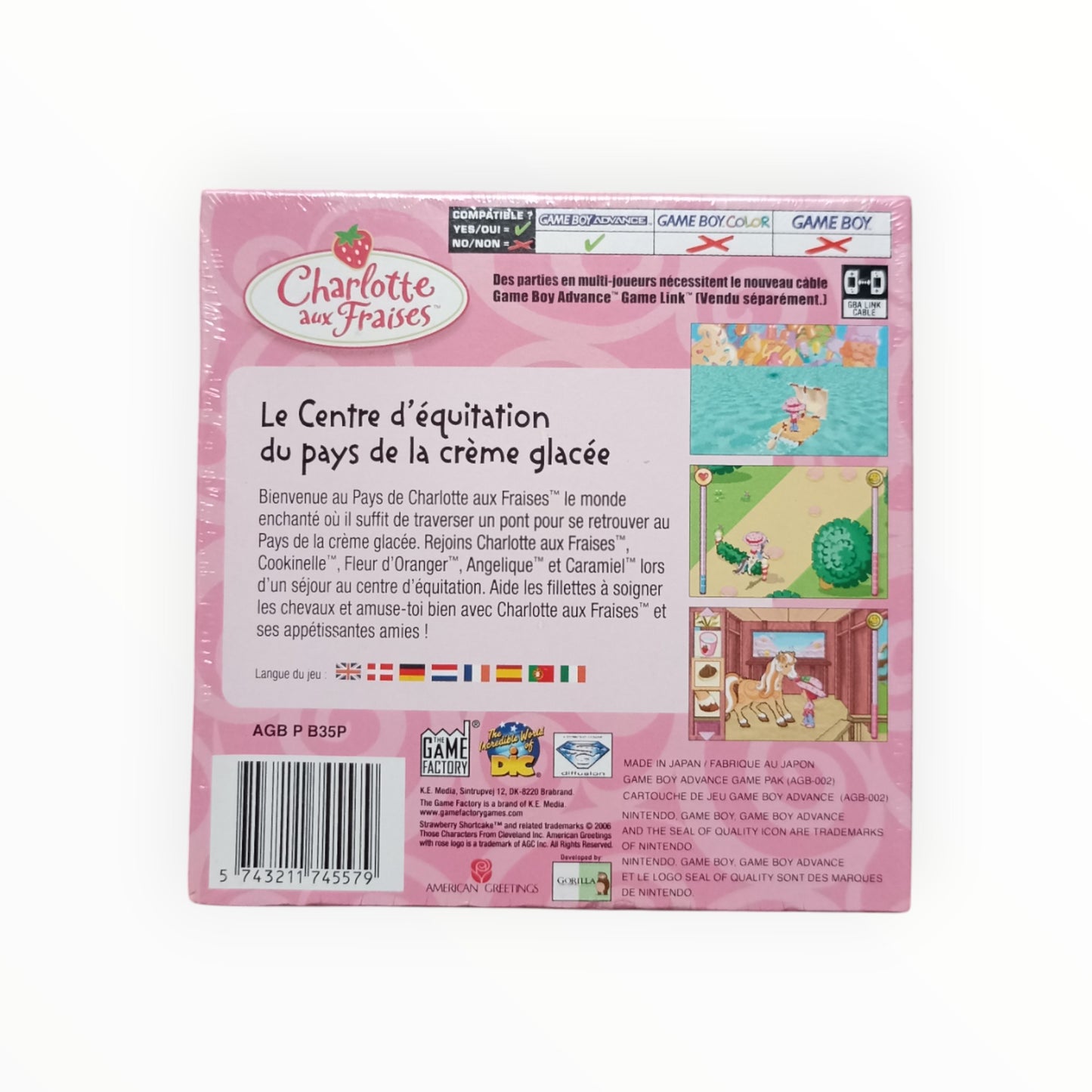 CHARLOTTES AUX FRAISES gameboy advance (neuf sous blister)