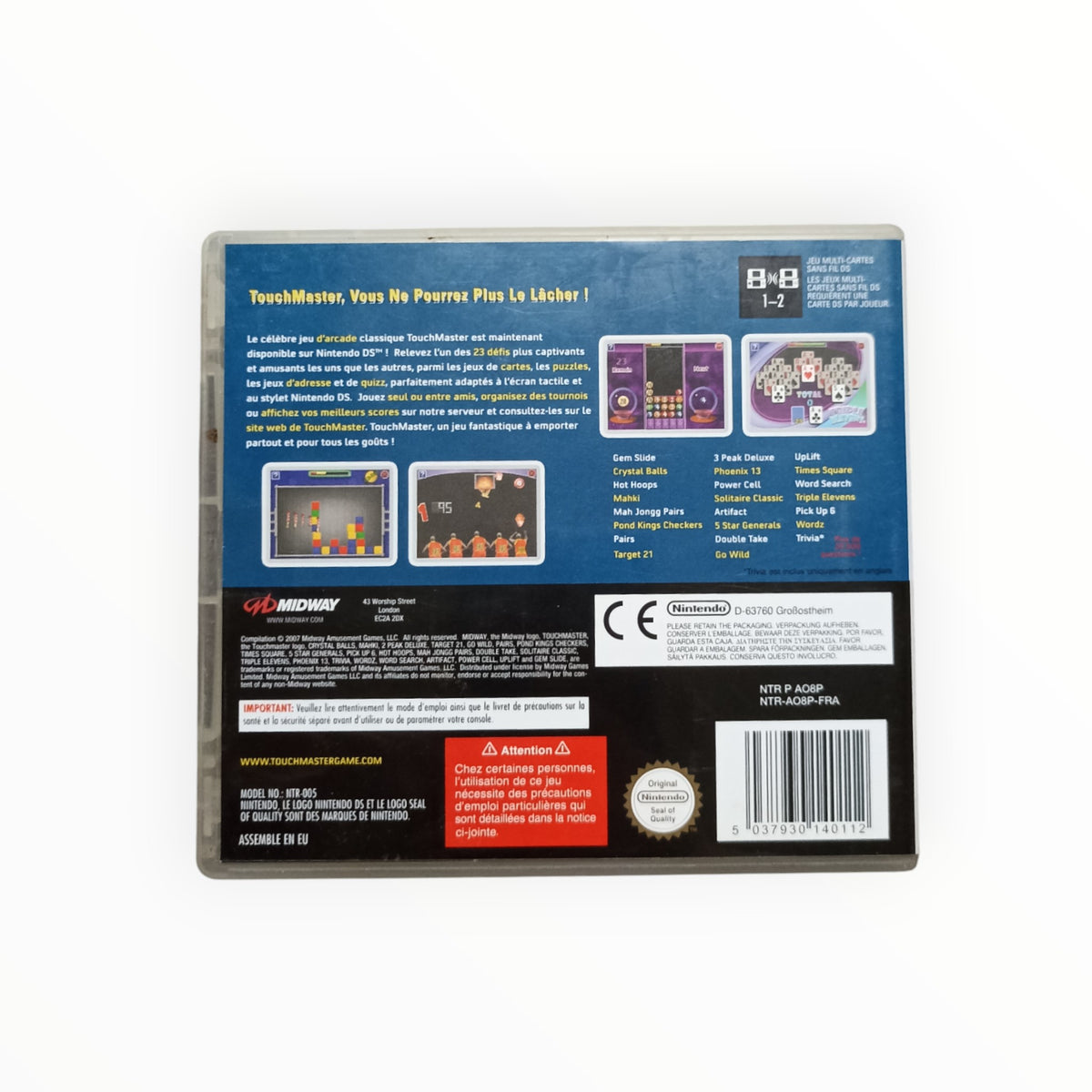 Touch master nintendo DS (boite+notice seulement)