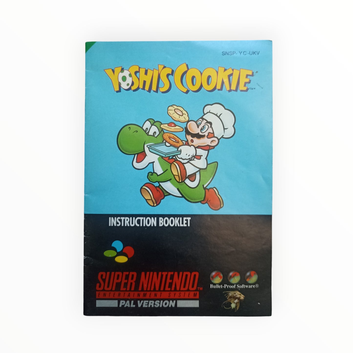 notice yoshi's cookie super nintendo (SNES) Version UKV