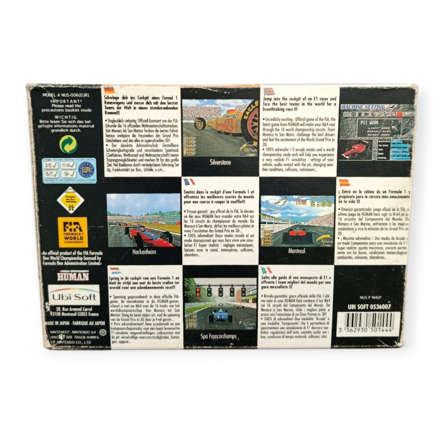 F1 Pole Position 64 Nintendo 64 (N64) en boite FRA