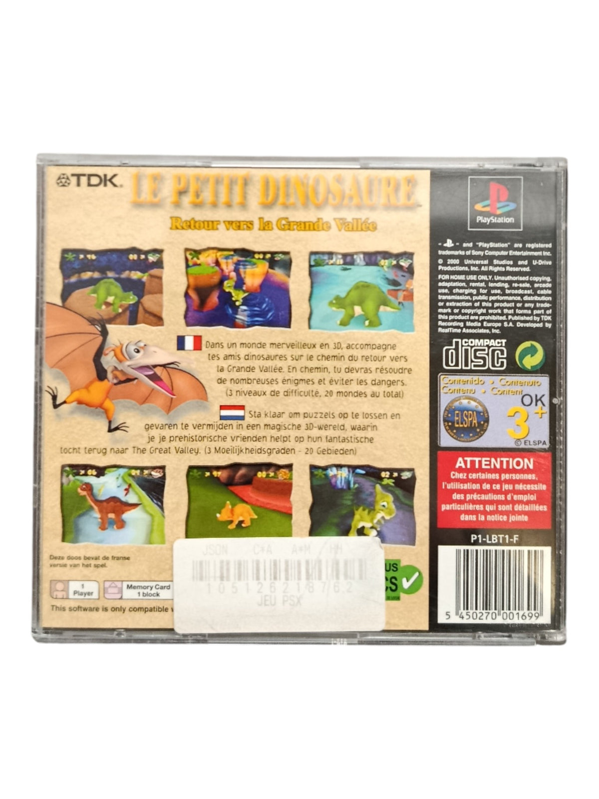 Le petit Dinosaure Playstation 1 (PS1)