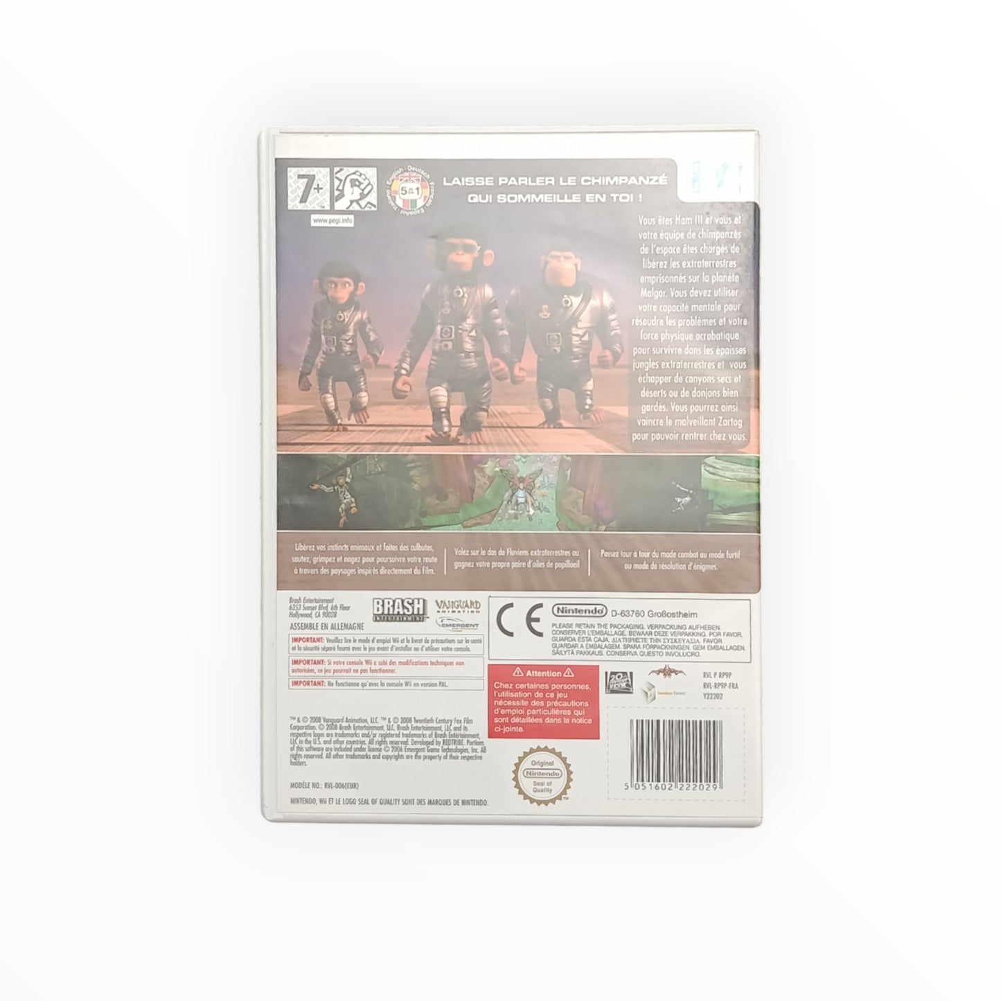 Les chimpanzés de l'espace nintendo Wii