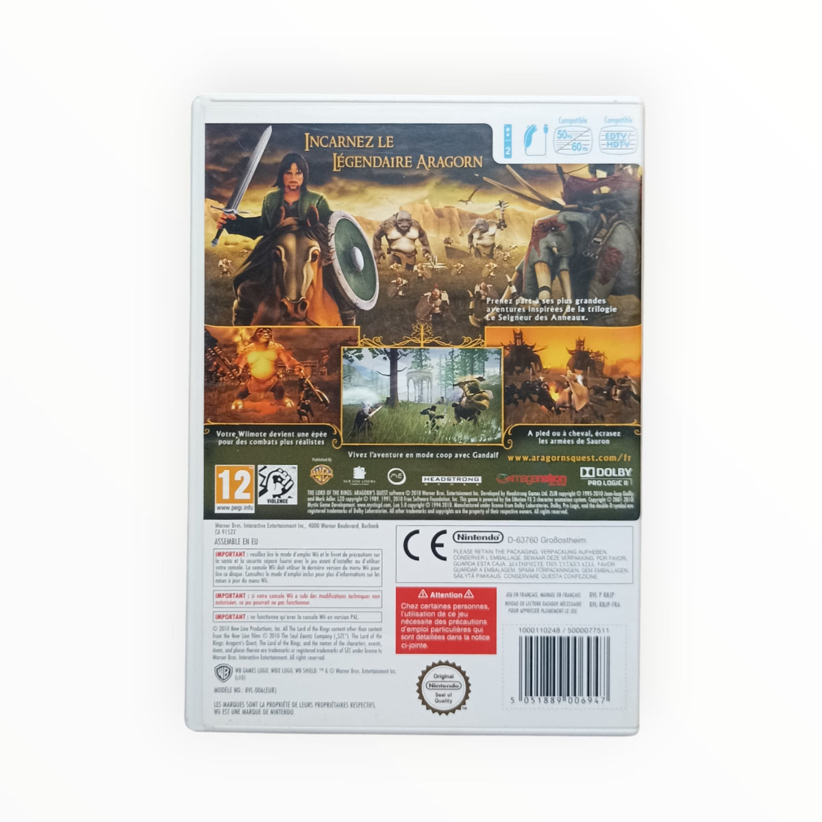 Le seigneur des anneaux la quête d'aragorn nintendo WII